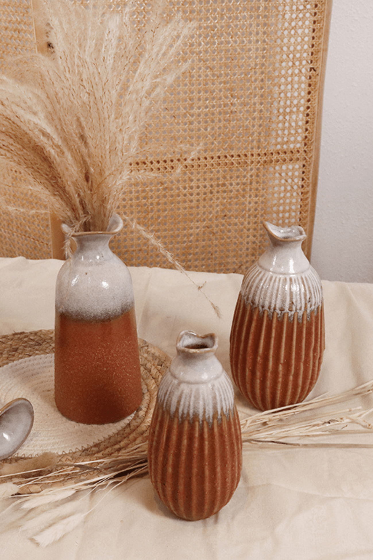 Item International Jaul Vaso sfumato in ceramica in stile etnico