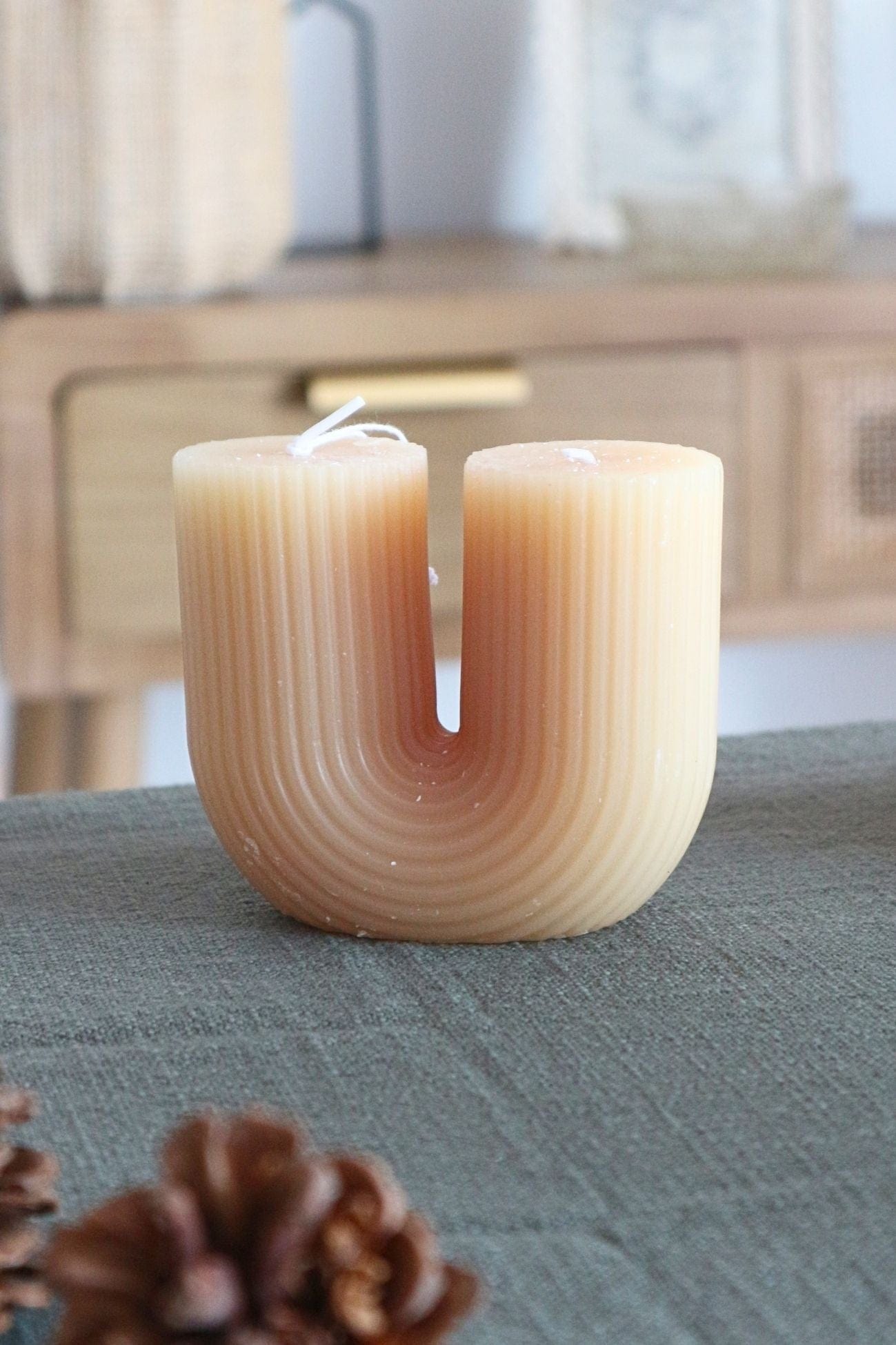 Item International Kiri Kiri - Candela doppia fiamma a U piccola crema | Item International