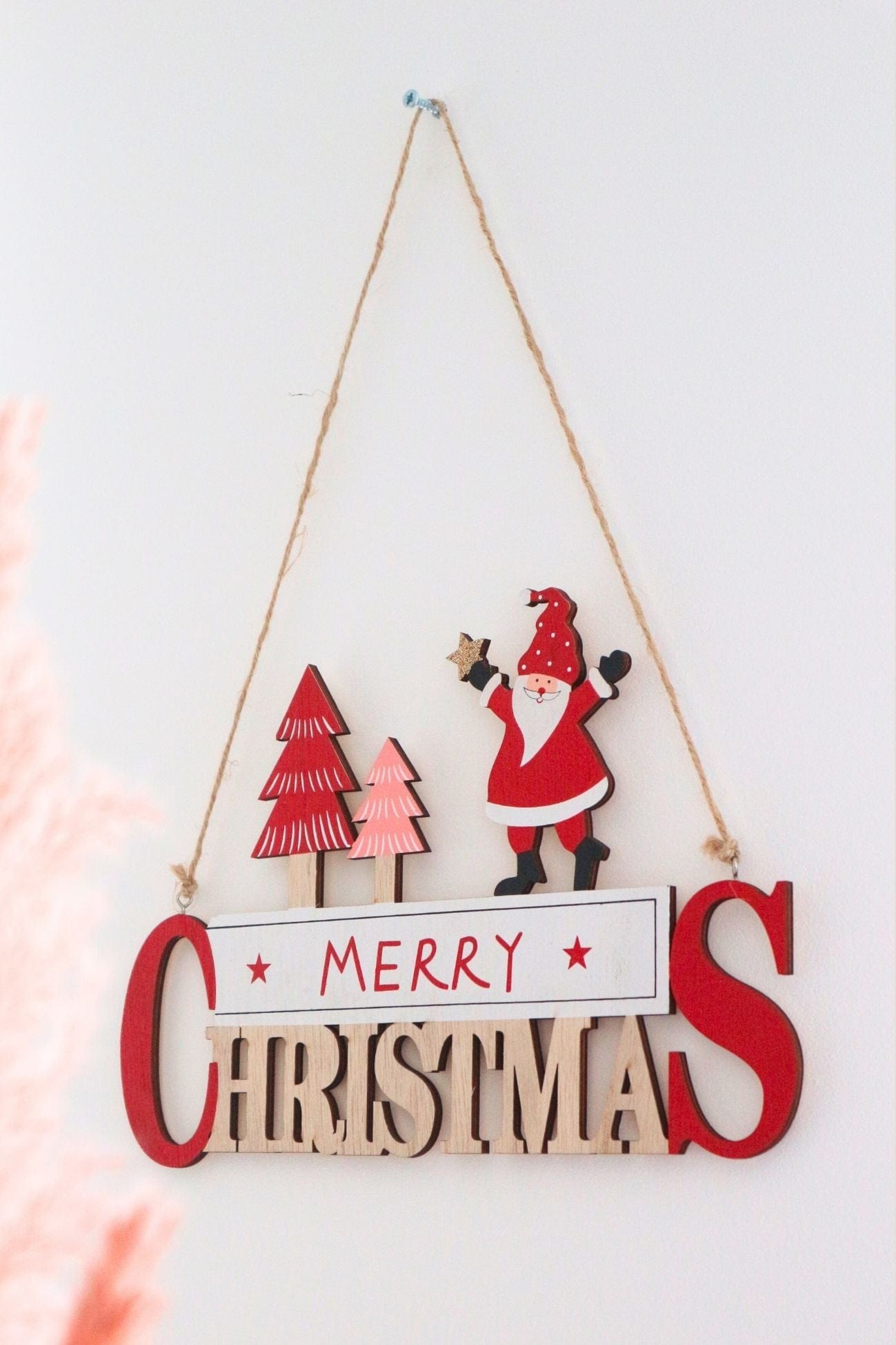 Item International Merry Christmas Merry Christmas - Decorazione natalizia da parete in legno | Item International