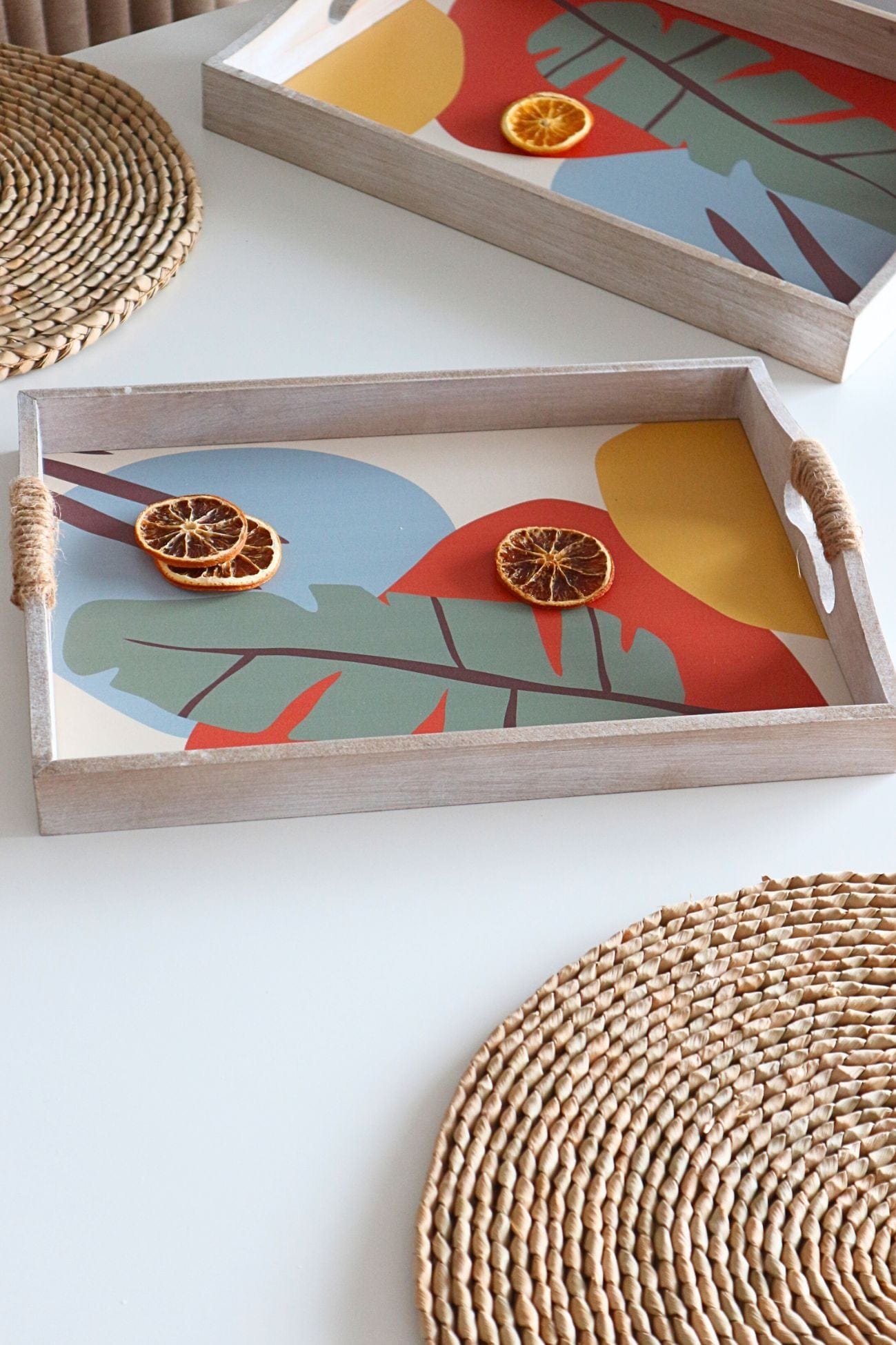 Item International Palawan Palawan - Vassoio tropicale in legno con manici | Item International