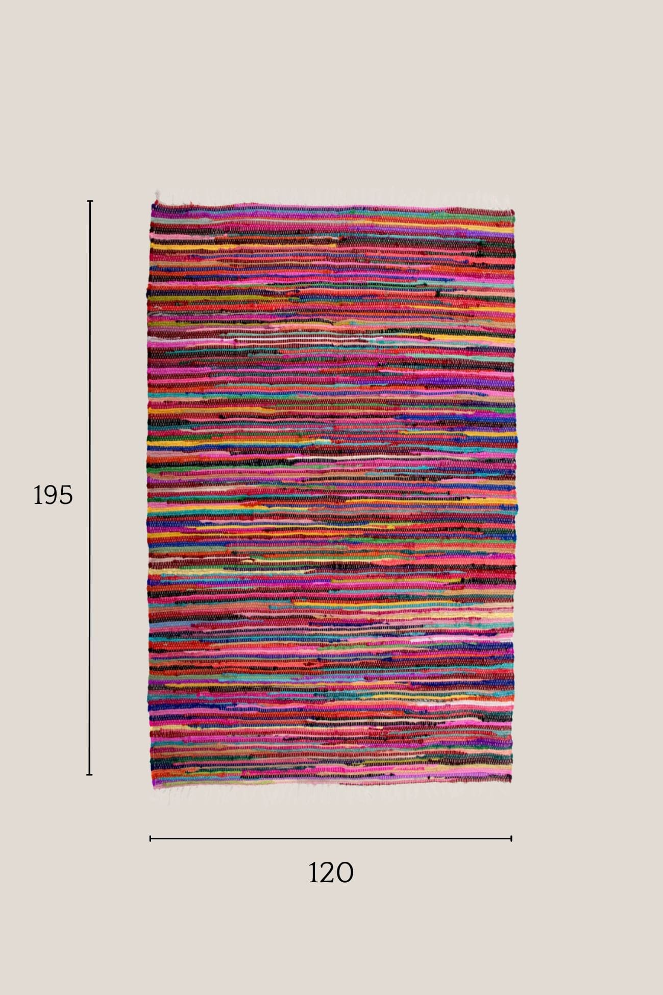 Item International Pavati Pavati - Tappeto chindi multicolore in cotone in stile esotico 195x120 | Item International