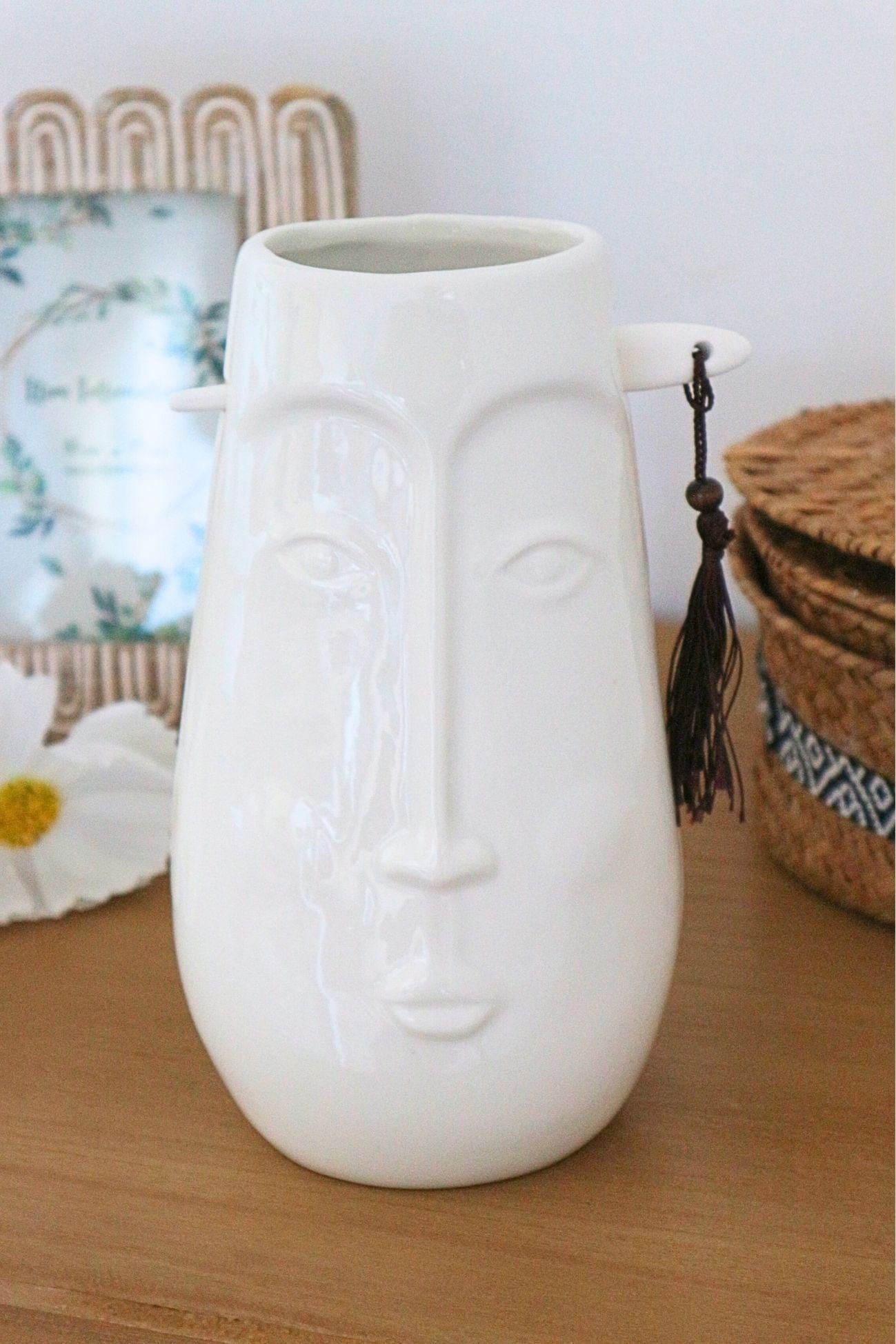 Item International Pinco Panco Pinco Panco - Vaso in porcellana bianca con viso allungato | Item International