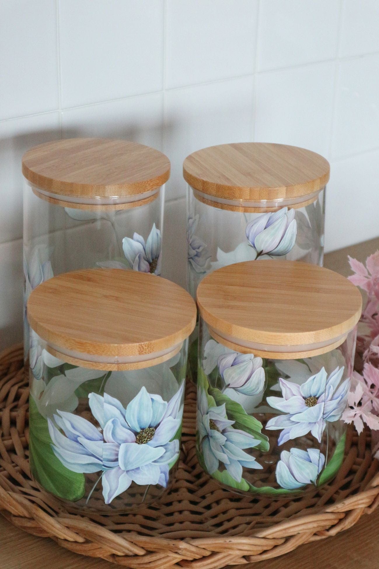 Item International Pitys Pitys - Barattolo in vetro borosilicato con ninfee e foglie | Item International