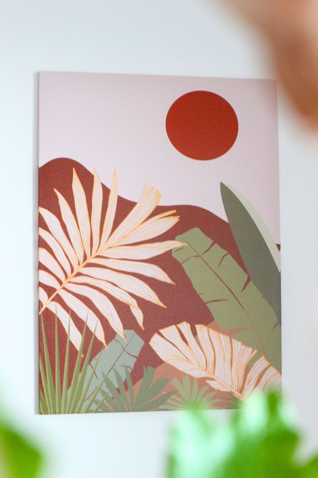 Item International Red Moon Red Moon - Stampa su tela canvas decorativa etnica | Item International