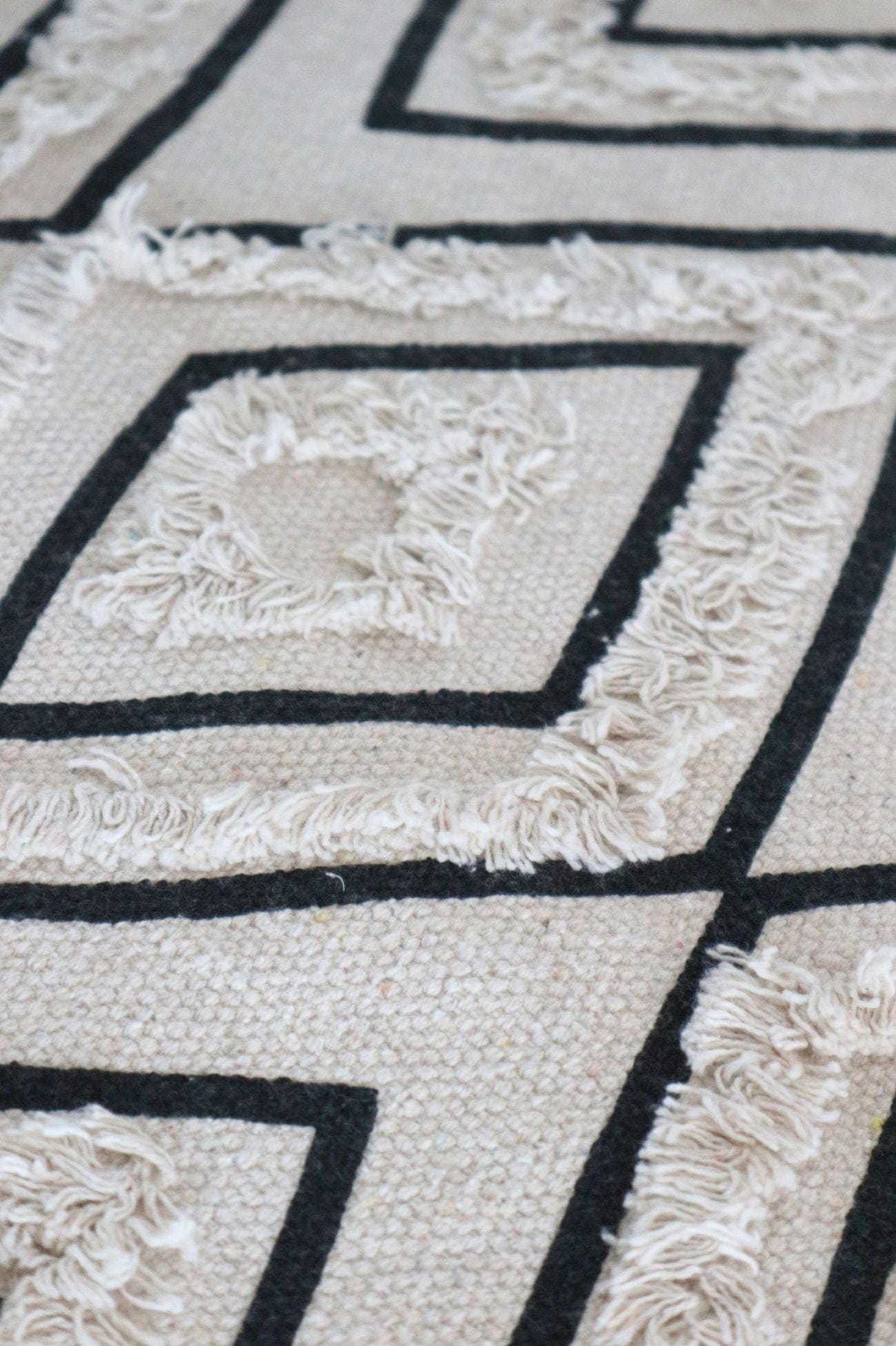 Item International Ruiten Ruiten - Tappetino in cotone con rombi in stile boho 80x50 | Item International