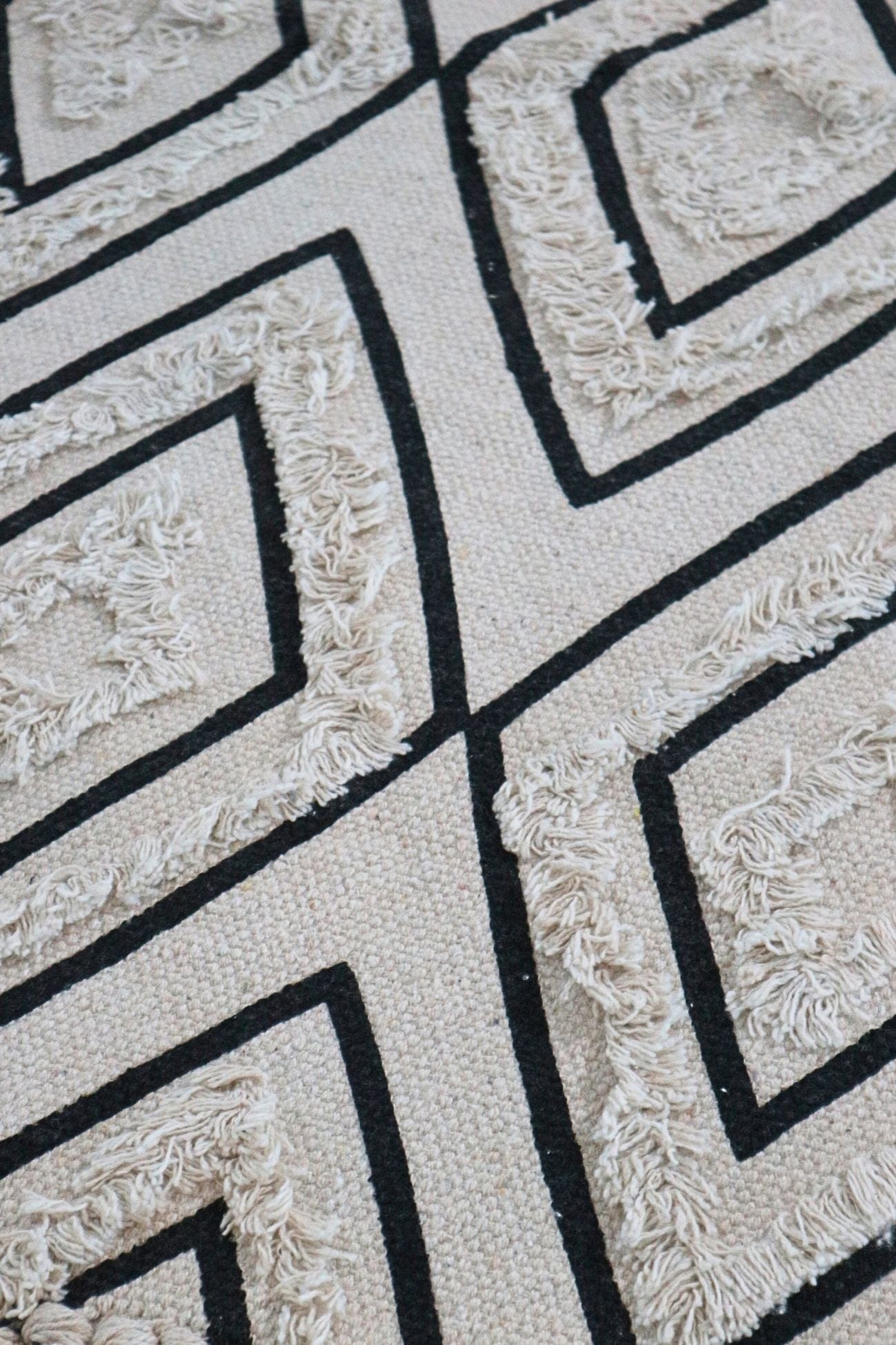 Item International Ruiten Ruiten - Tappetino in cotone con rombi in stile boho 80x50 | Item International