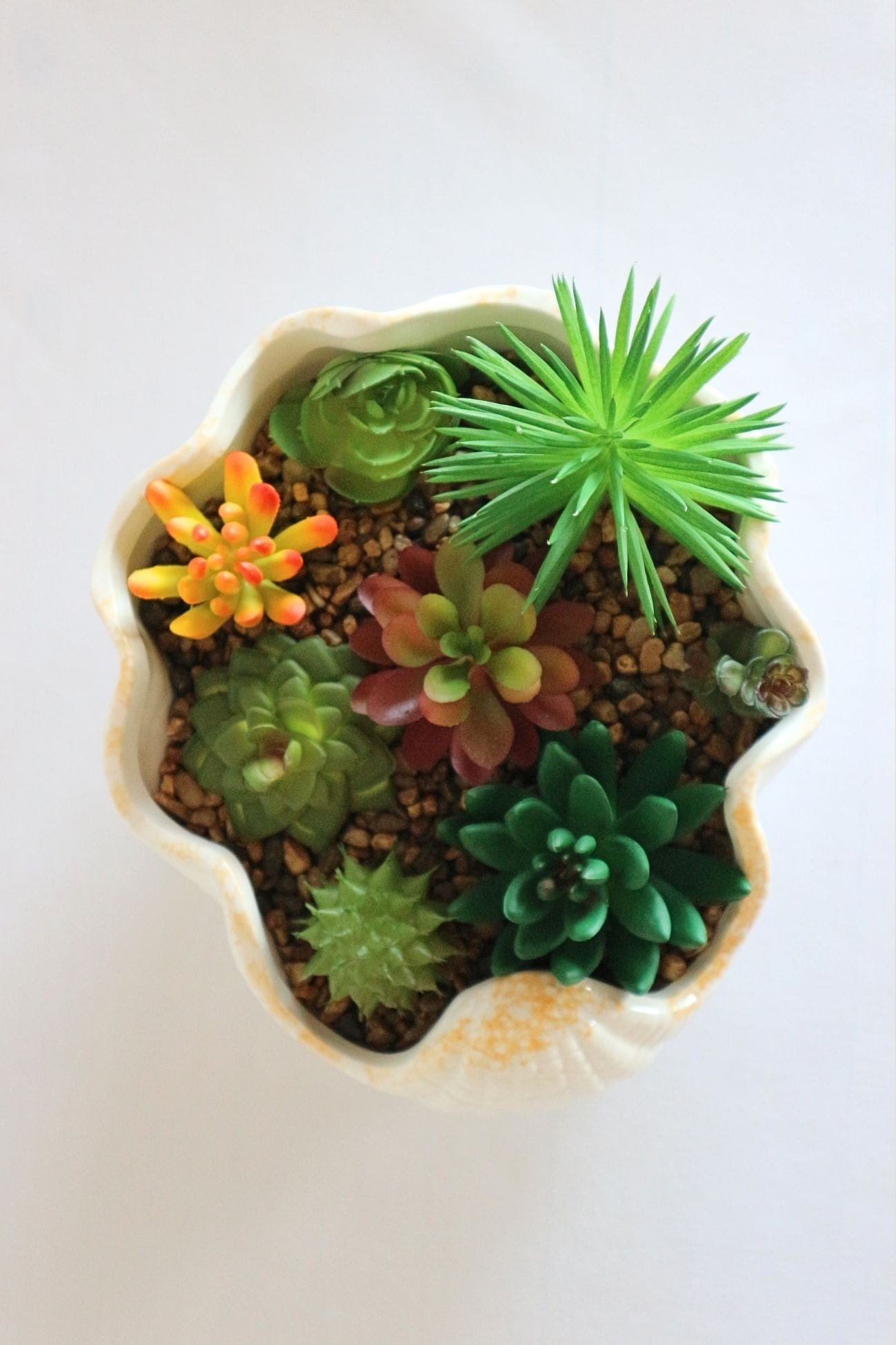 Item International Skal Skal - Piantina artificiale con vaso in ceramica a forma di conchiglia | Item International