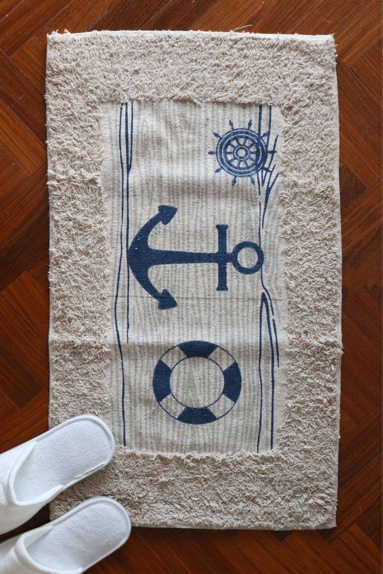 Item International Solon Solon - Tappetino da bagno in cotone con ancora 70x40 | Item International