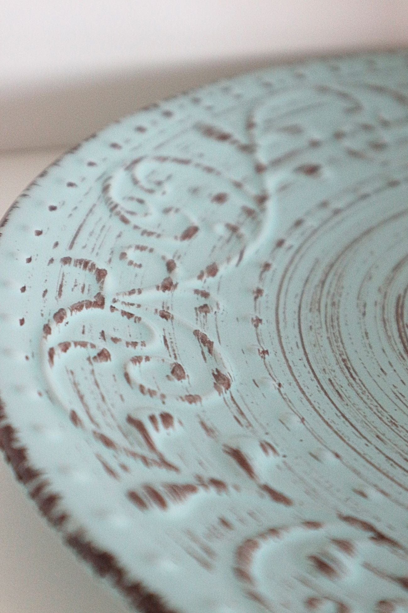 Item International Tiffany Tiffany - Piatto in porcellana azzurra in stile Shabby Chic | Item International