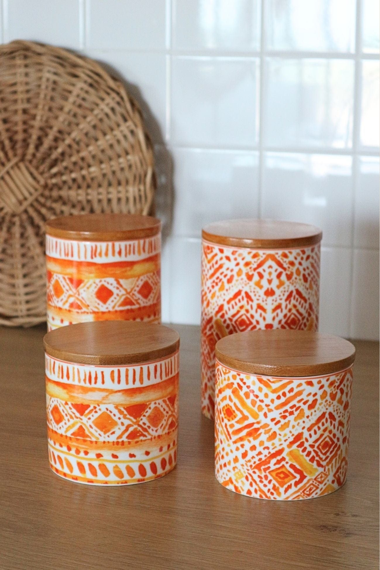 Item International Tribal Tribal - Barattolo in ceramica in stile etnico | Item International