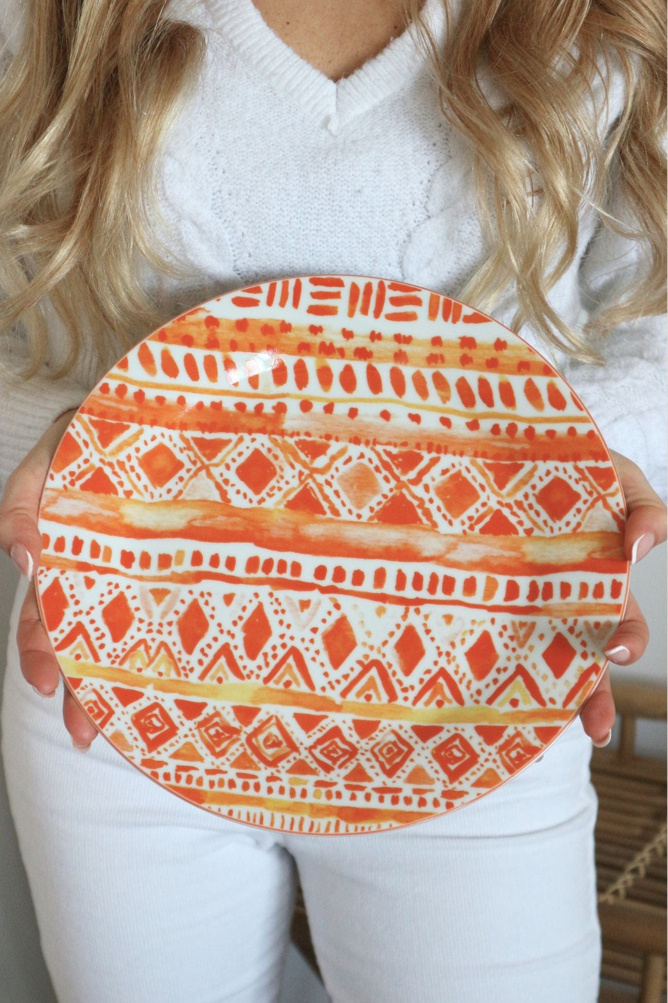 Item International Tribal Tribal - Piatto piano in porcellana in stile etnico | Item International