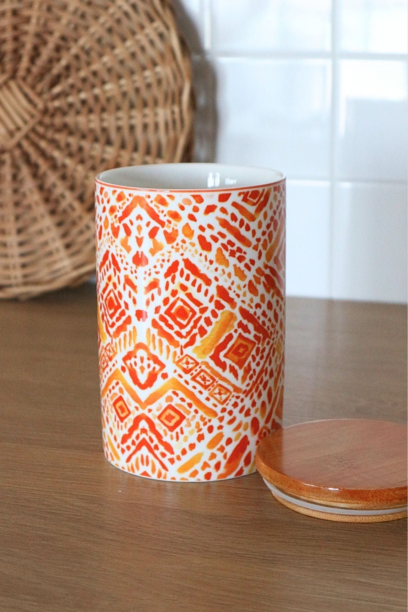 Item International Tribal Tribal - Barattolo in ceramica in stile etnico | Item International