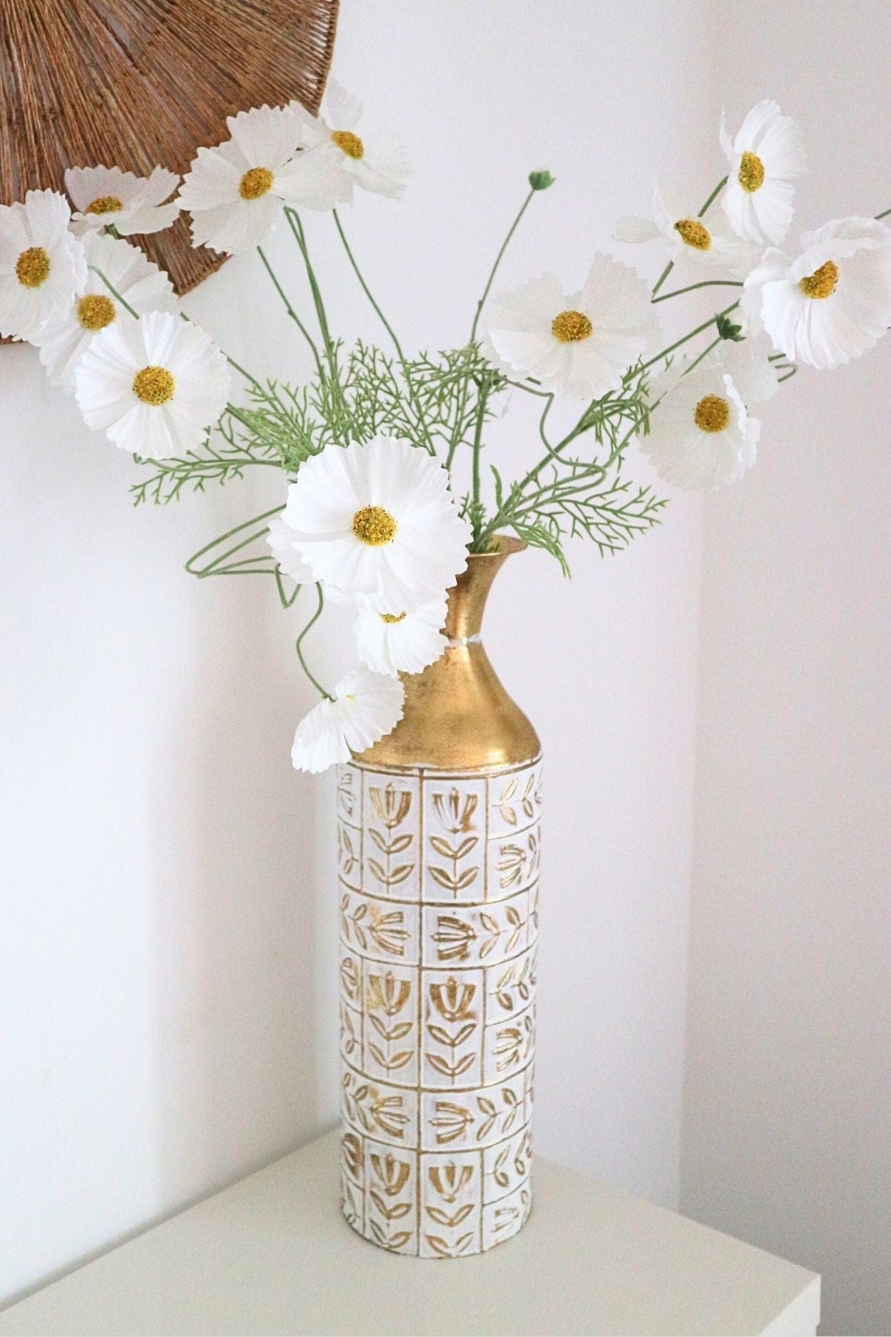 Item International Viha Viha - Vaso grande in metallo in stile boho | Item International