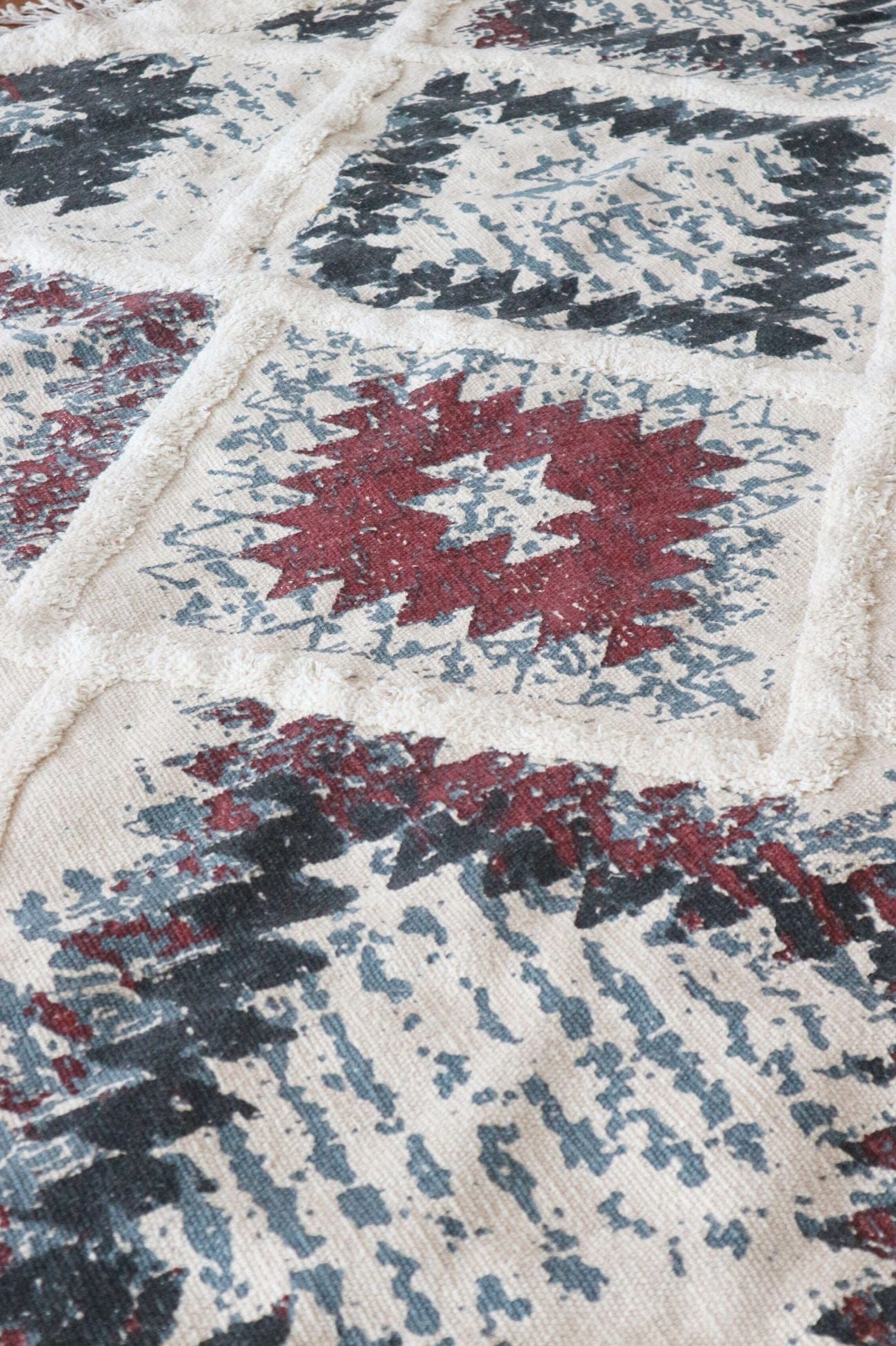 Item International William William - Tappeto in cotone 120x180 con decori ricamati in stile boho | Item International