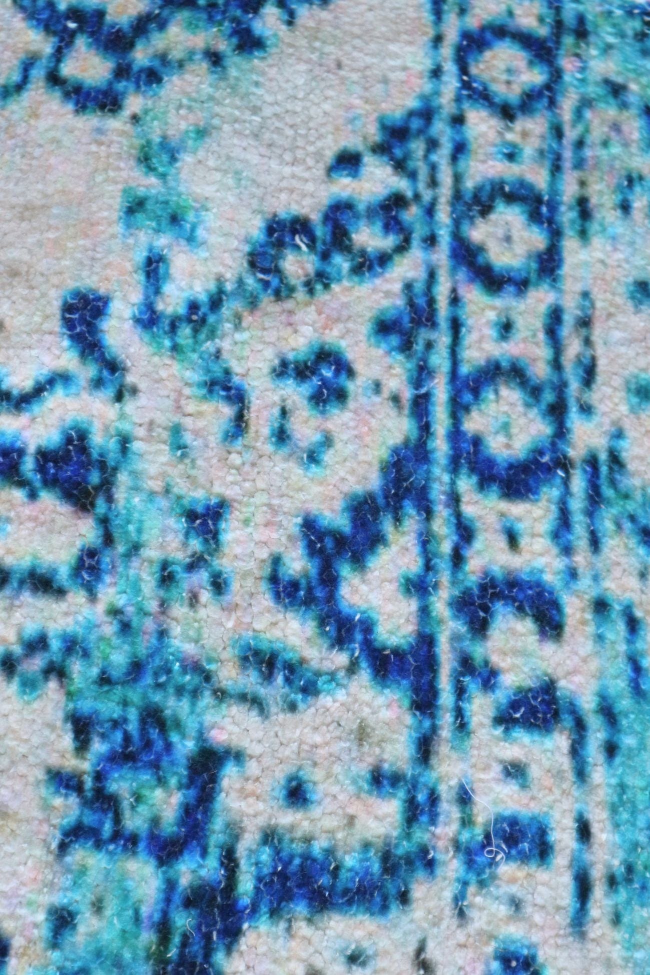 Item International Zariel Zariel - Tappeto in ciniglia di cotone azzurro con motivi etnici 120x180 | Item International