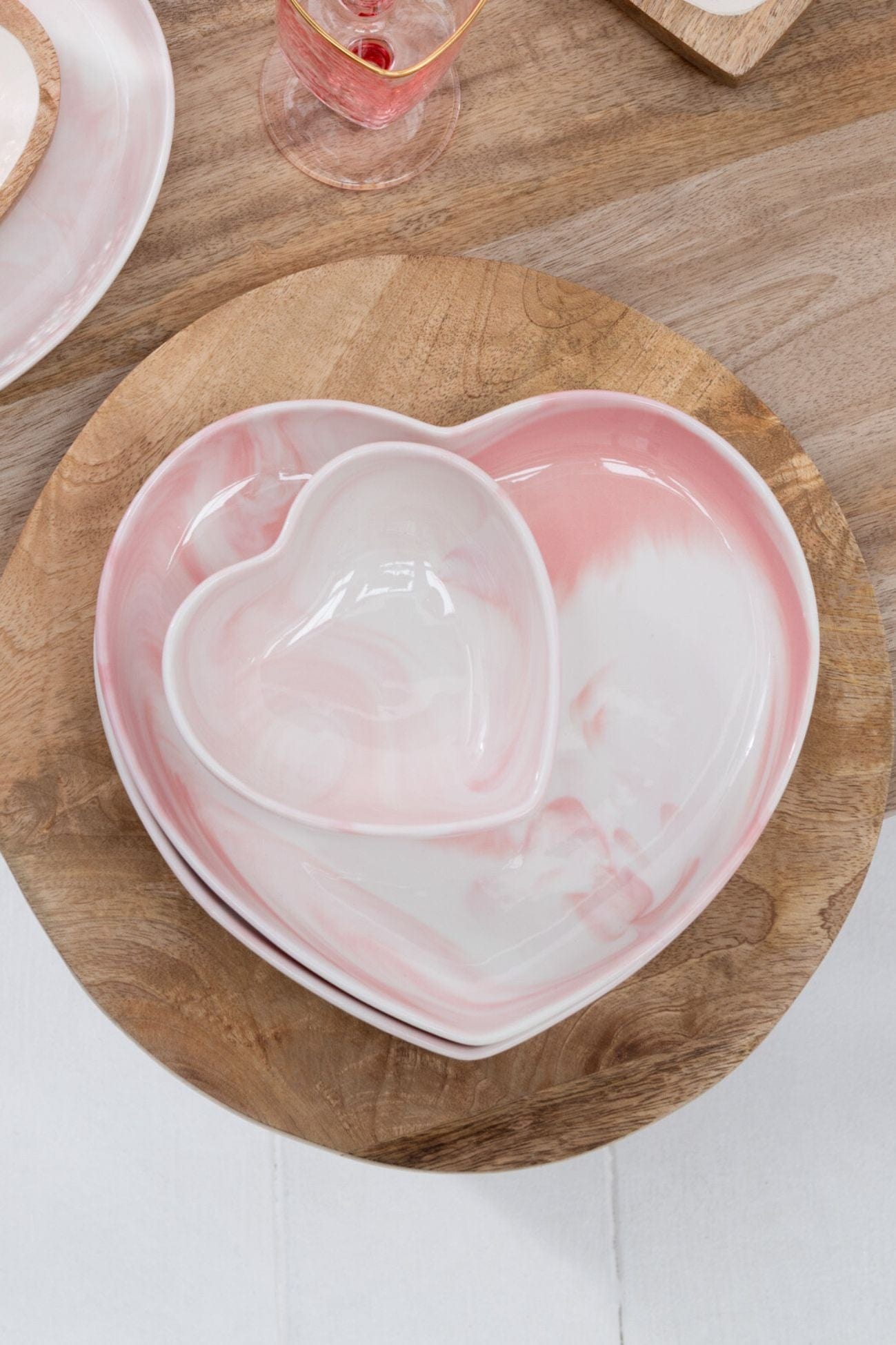 Jolipa Alhambra Alhambra - Piatto fondo in porcellana rosa a forma di cuore | Jolipa