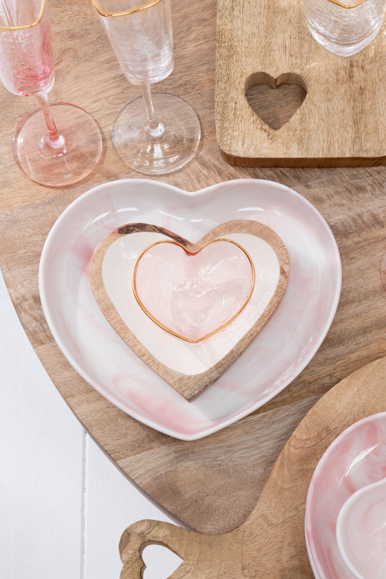 Jolipa Alhambra Alhambra - Piatto fondo in porcellana rosa a forma di cuore | Jolipa