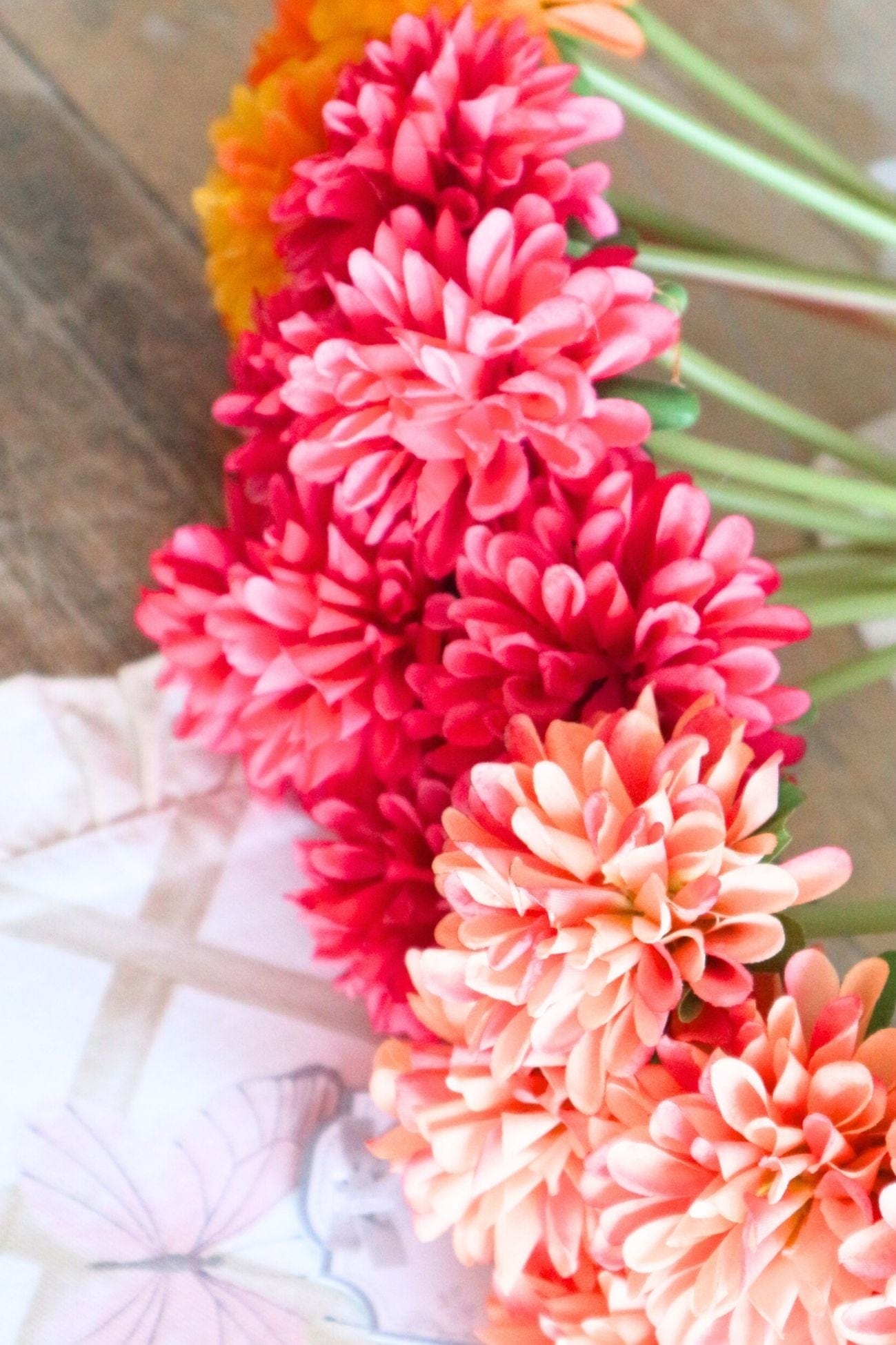 Jolipa Dahlia Dahlia - Mazzo di 7 dalie artificiali color pesca 33 cm | Jolipa