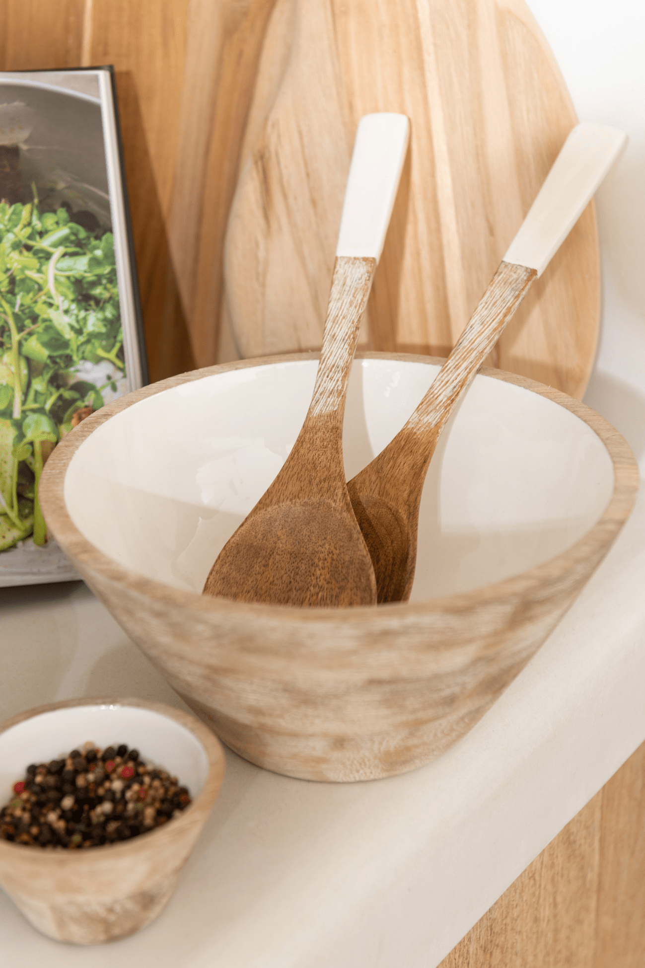 Jolipa Ghita Ghita - Ciotola in legno di mango e smalto bianco | Jolipa