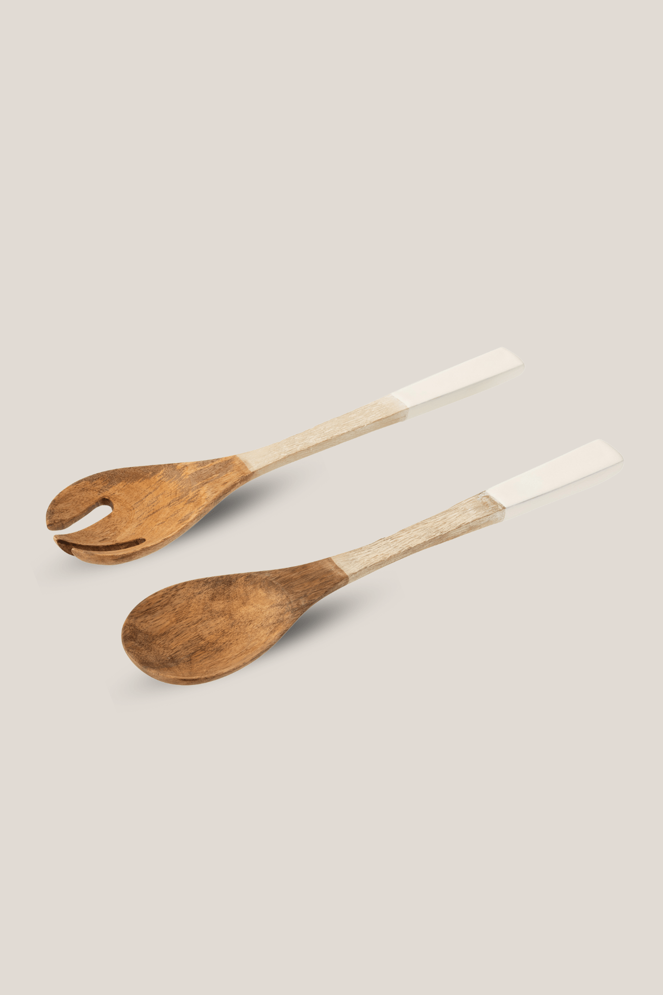 Jolipa Ghita Posate per insalata in legno di mango e smalto bianco