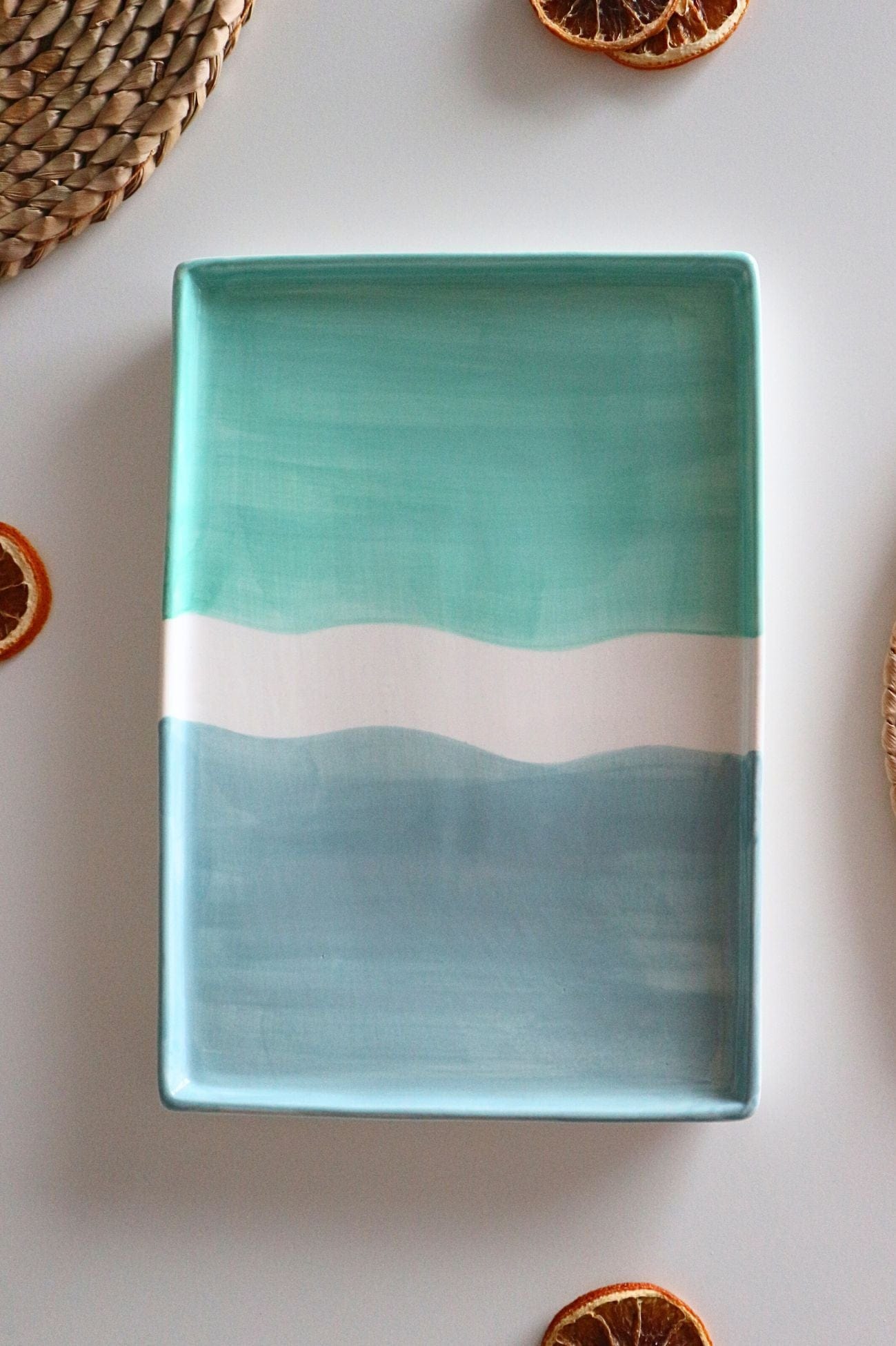 Jolipa Kyma Kyma - Vassoio rettangolare in porcellana in stile Coastal | Jolipa