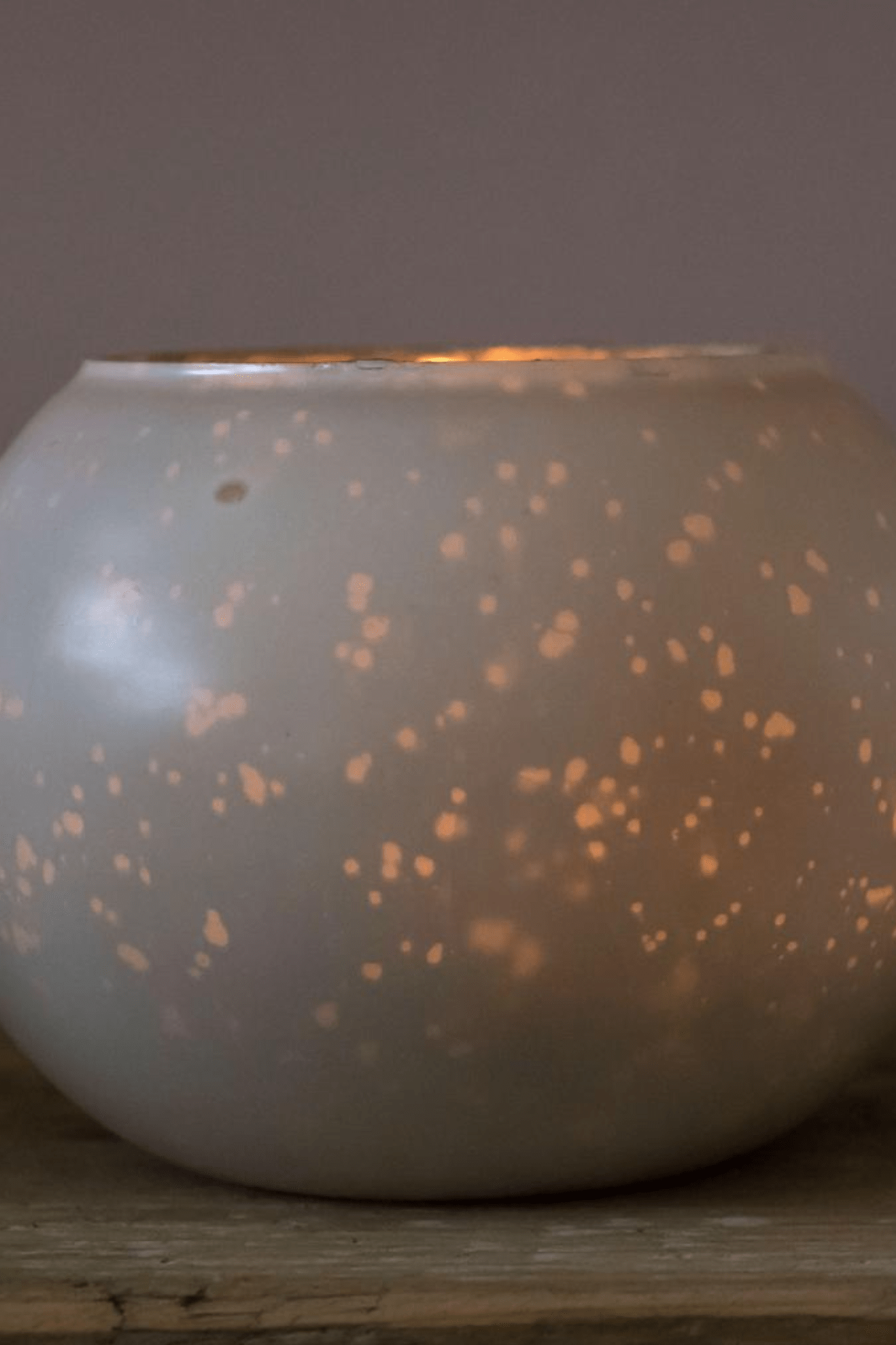 Luxe Lodge Anaki Portacandela in vetro con finitura sbiancata