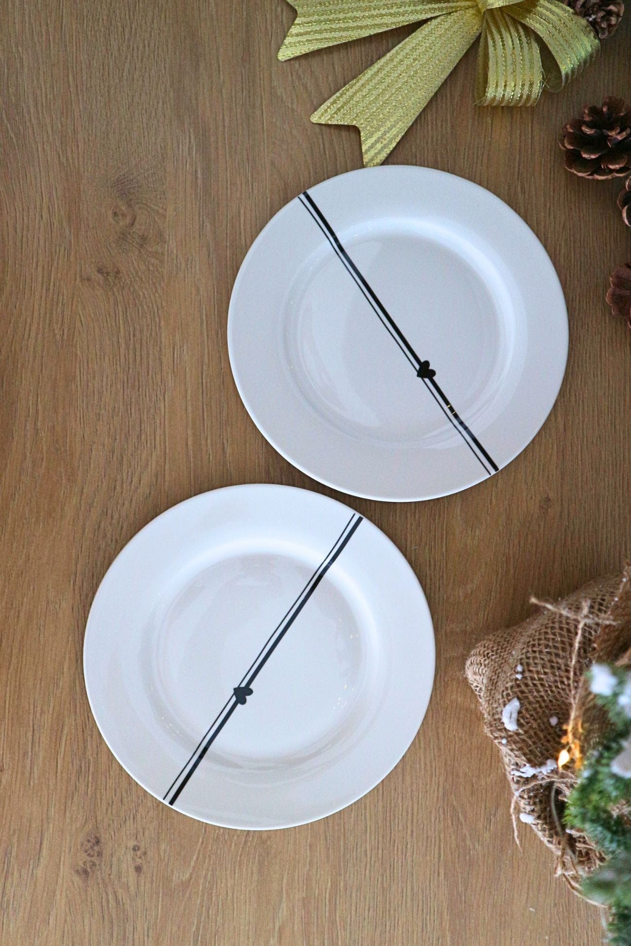 Luxe Lodge Buondì Buondì - Set di 2 piattini in ceramica con cuoricino nero | Luxe Lodge