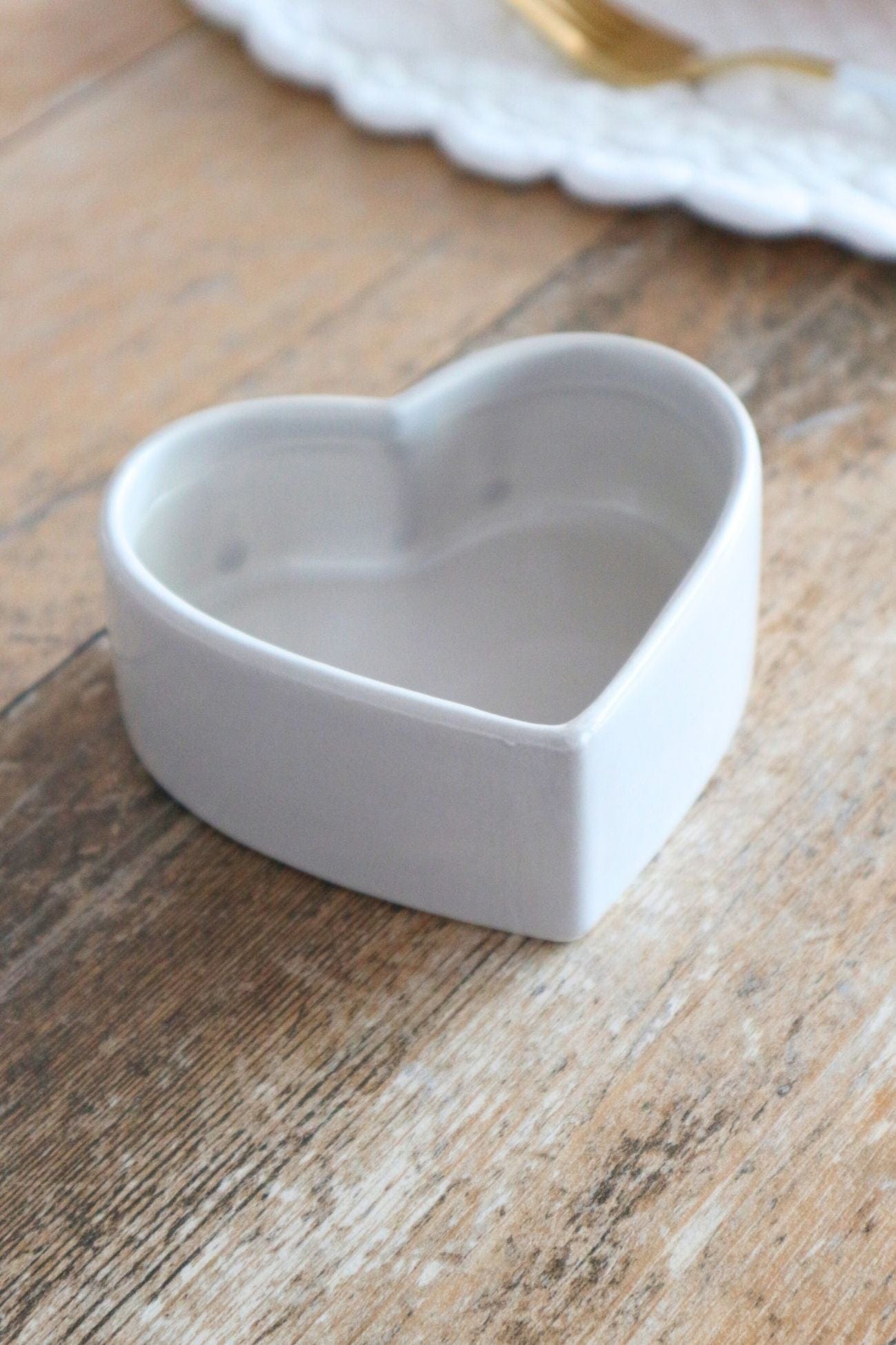 Luxe Lodge Cuore Cuore - Coppetta a forma di cuore in ceramica grigia | Luxe Lodge