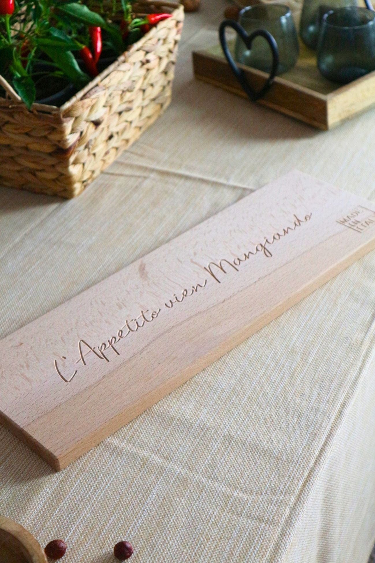 Luxe Lodge Firma Firma - L'appetito vien mangiando - Tagliere in legno di faggio Made in Italy | Luxe Lodge