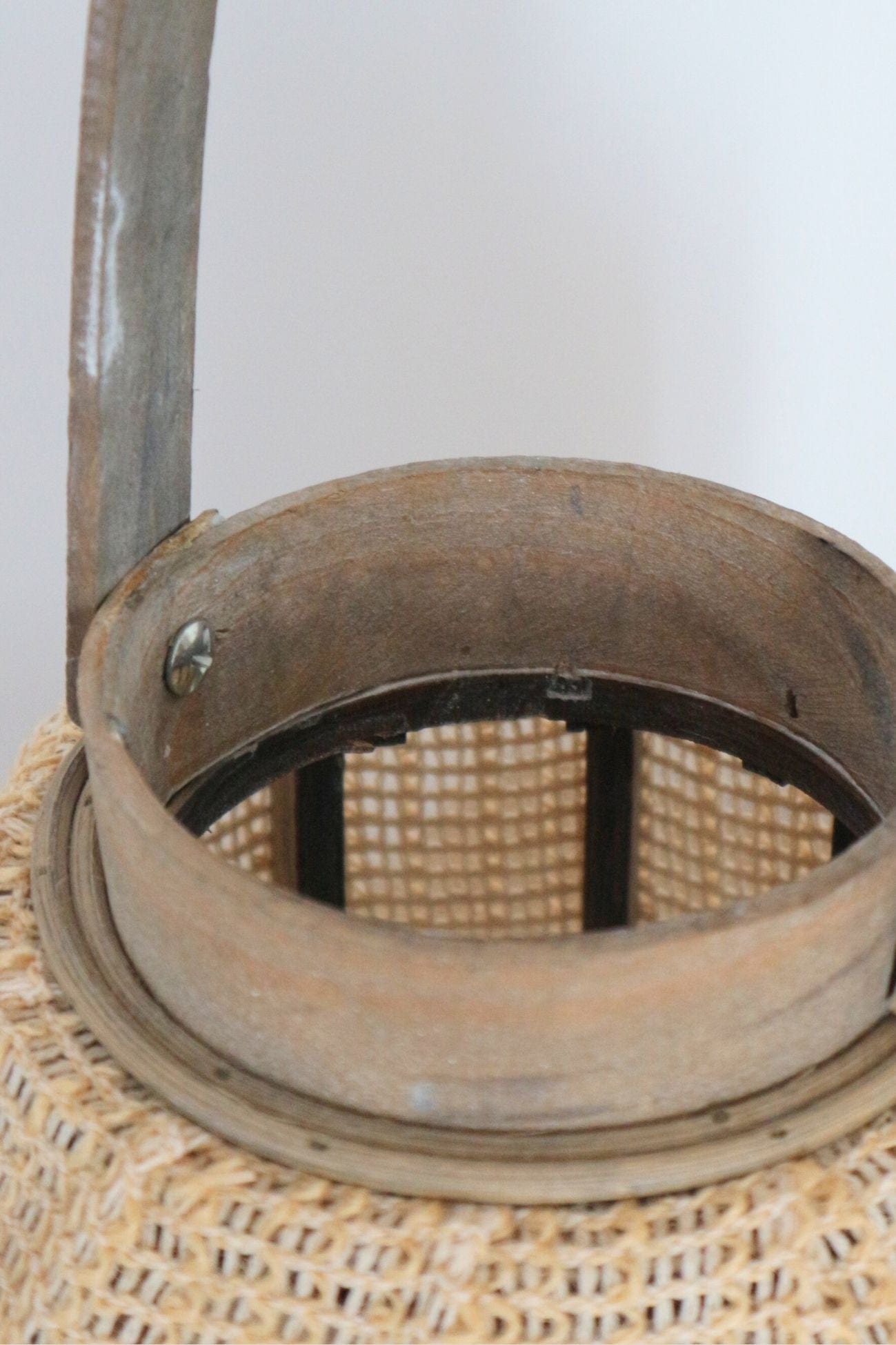 Luxe Lodge Smid Smid - Lanterna in legno e tessuto beige con interno in vetro | Luxe Lodge