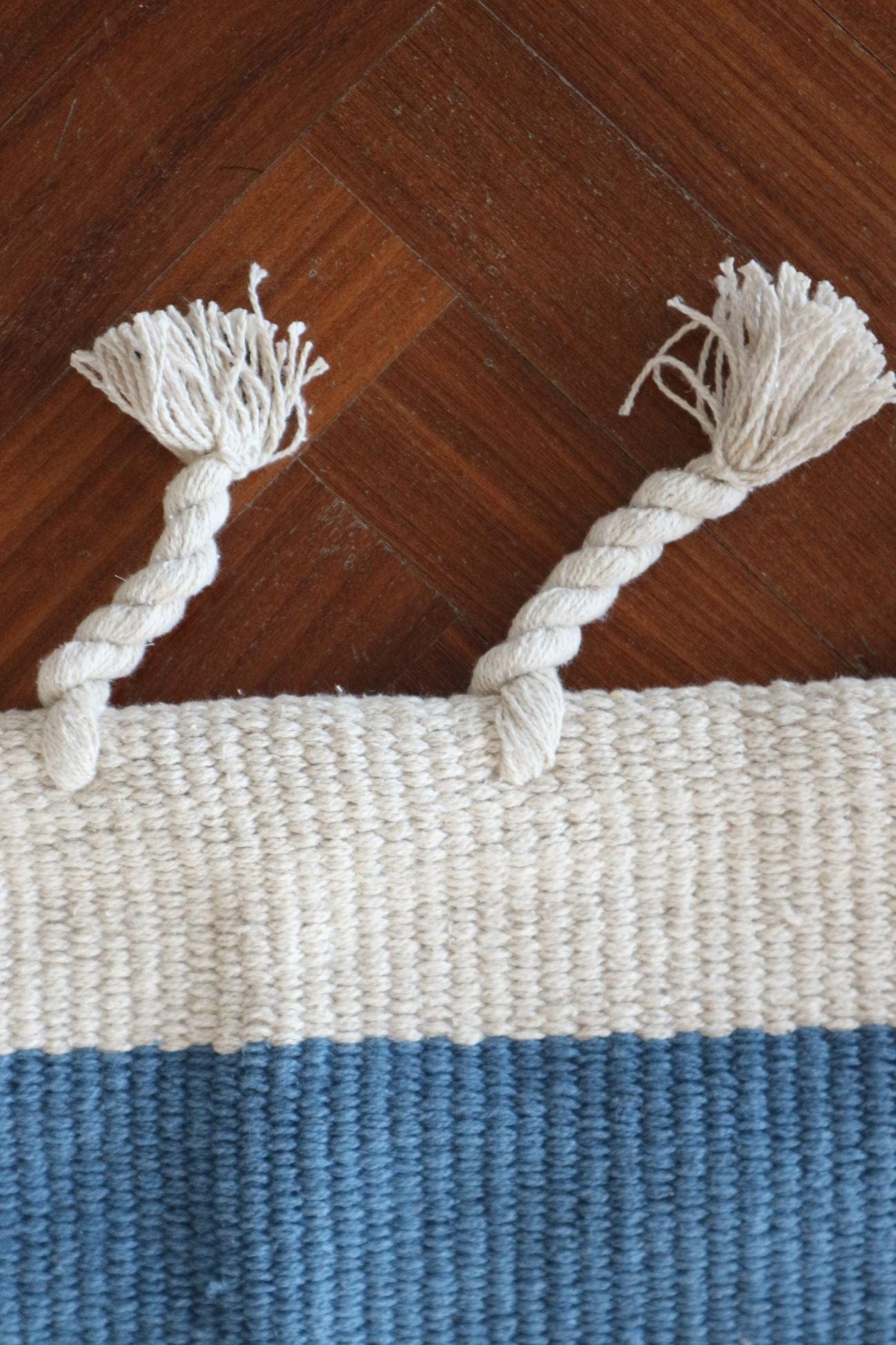 Nattiot Lisboa Lisboa - Tappeto blu in cotone riciclato 150x100 | Nattiot