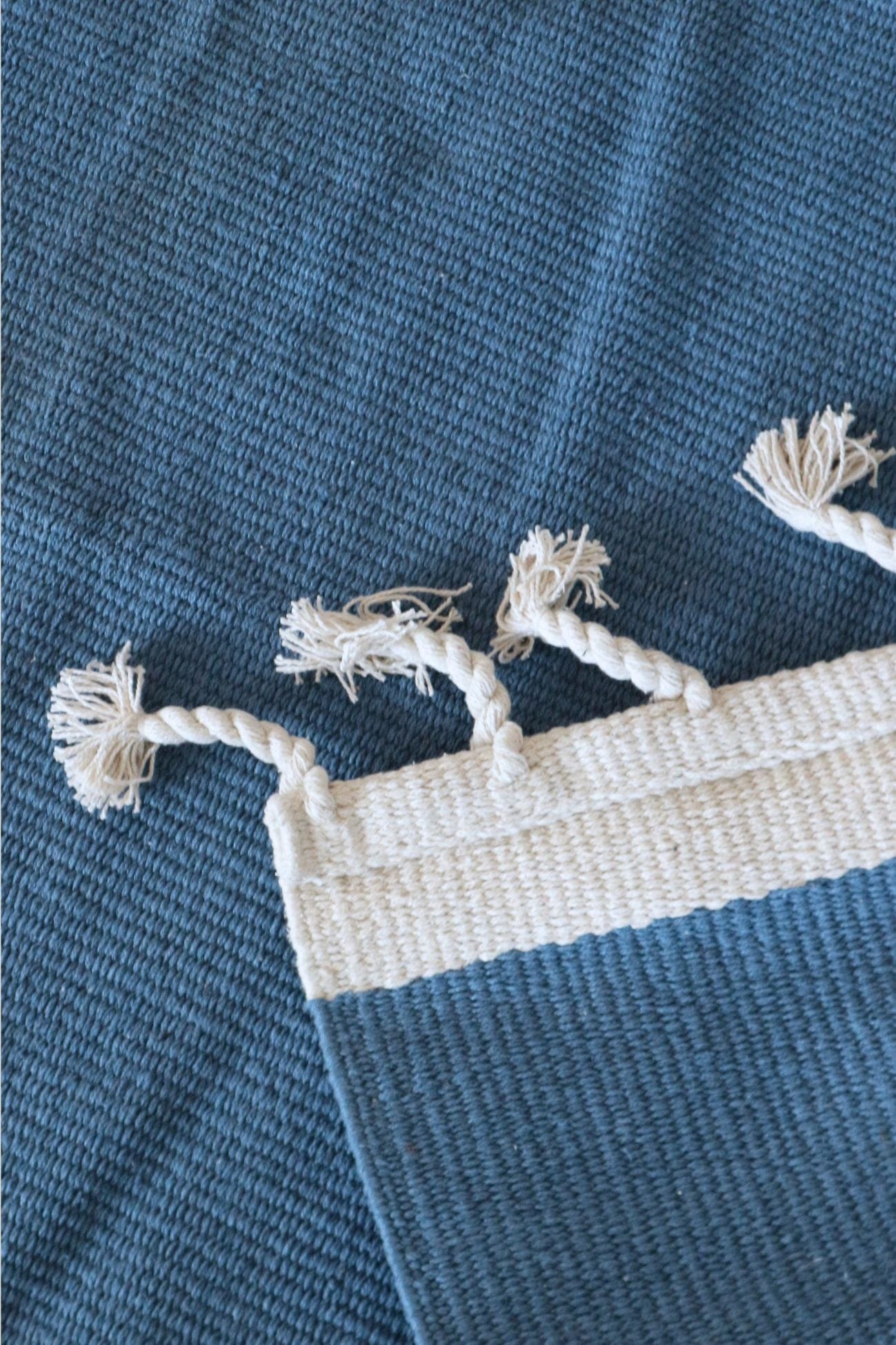 Nattiot Lisboa Lisboa - Tappeto blu in cotone riciclato 150x100 | Nattiot