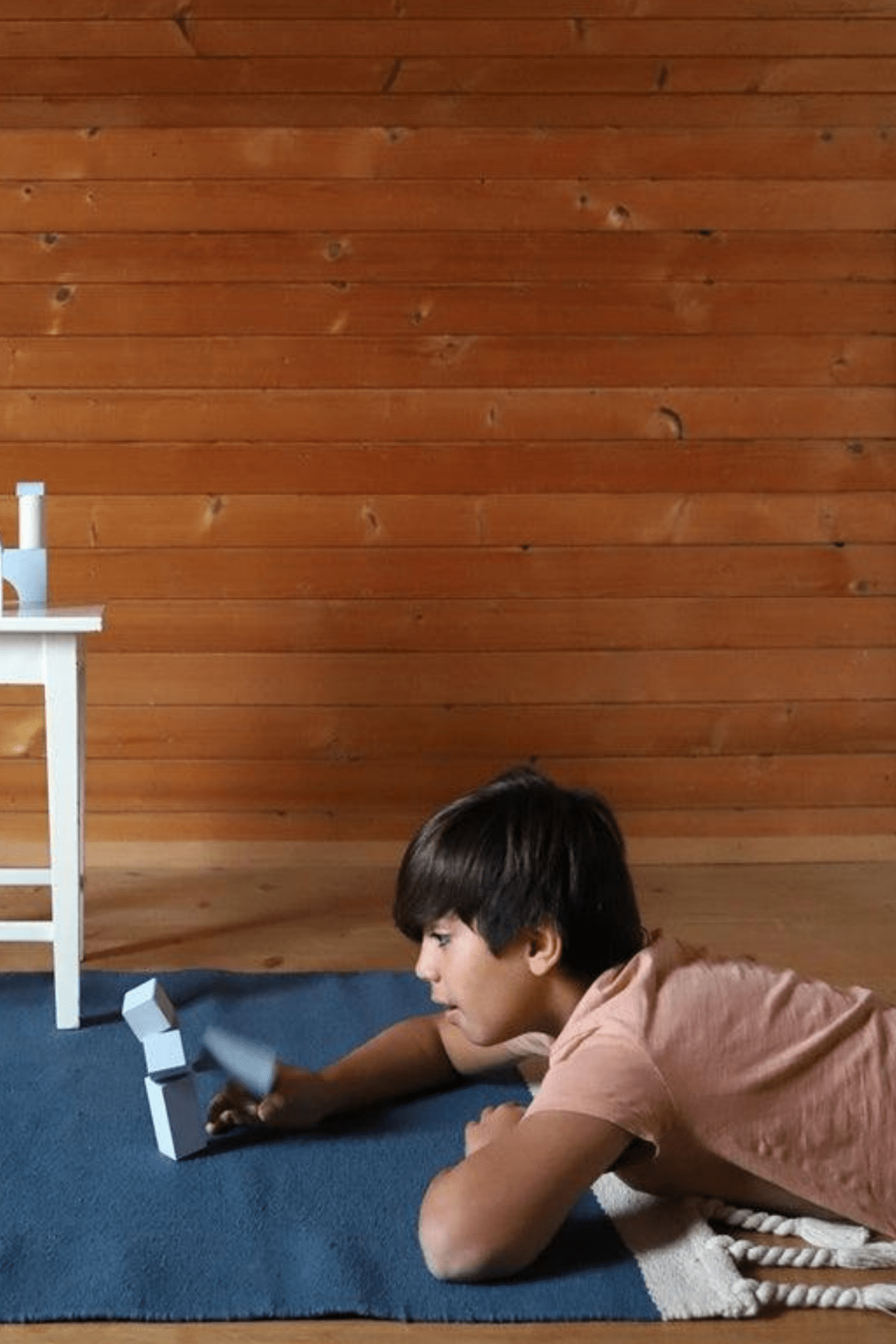 Nattiot Lisboa Tappeto blu in cotone riciclato 150x100