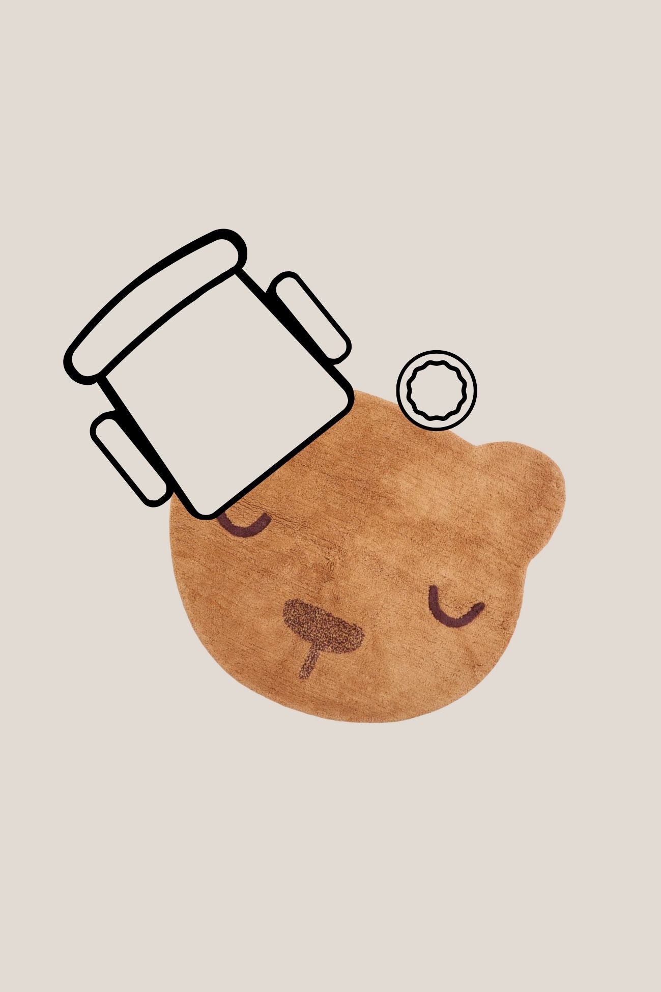 Nattiot Marlo Marlo - Tappeto a forma di orsacchiotto per bambini 110x100 | Nattiot