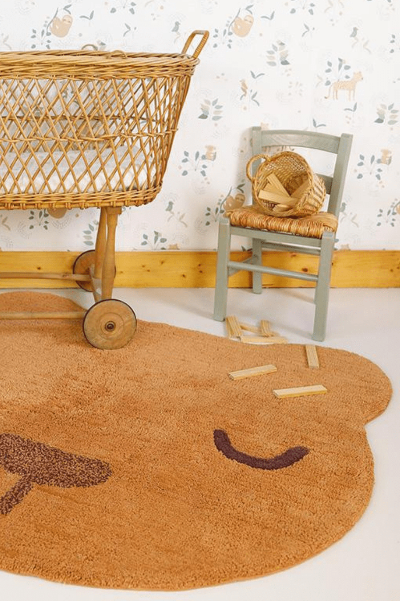 Nattiot Marlo Tappeto a forma di orsacchiotto per bambini 110x100