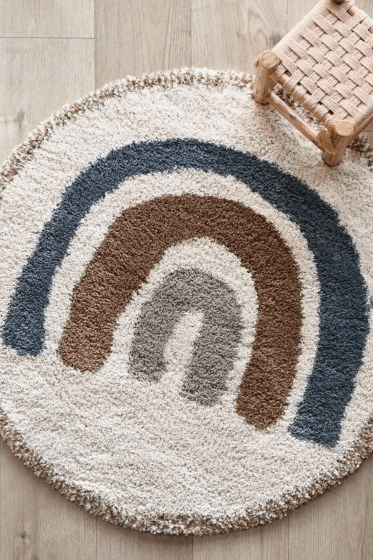 Nattiot Rainbow Tappeto tondo con fantasia arcobaleno 120cm