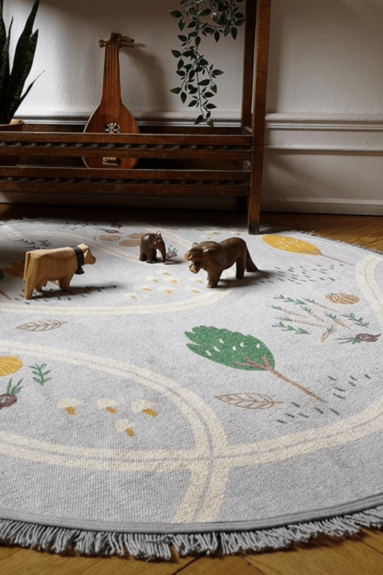 Nattiot Veggy Tappeto da gioco per bambini sentiero nel bosco 130cm