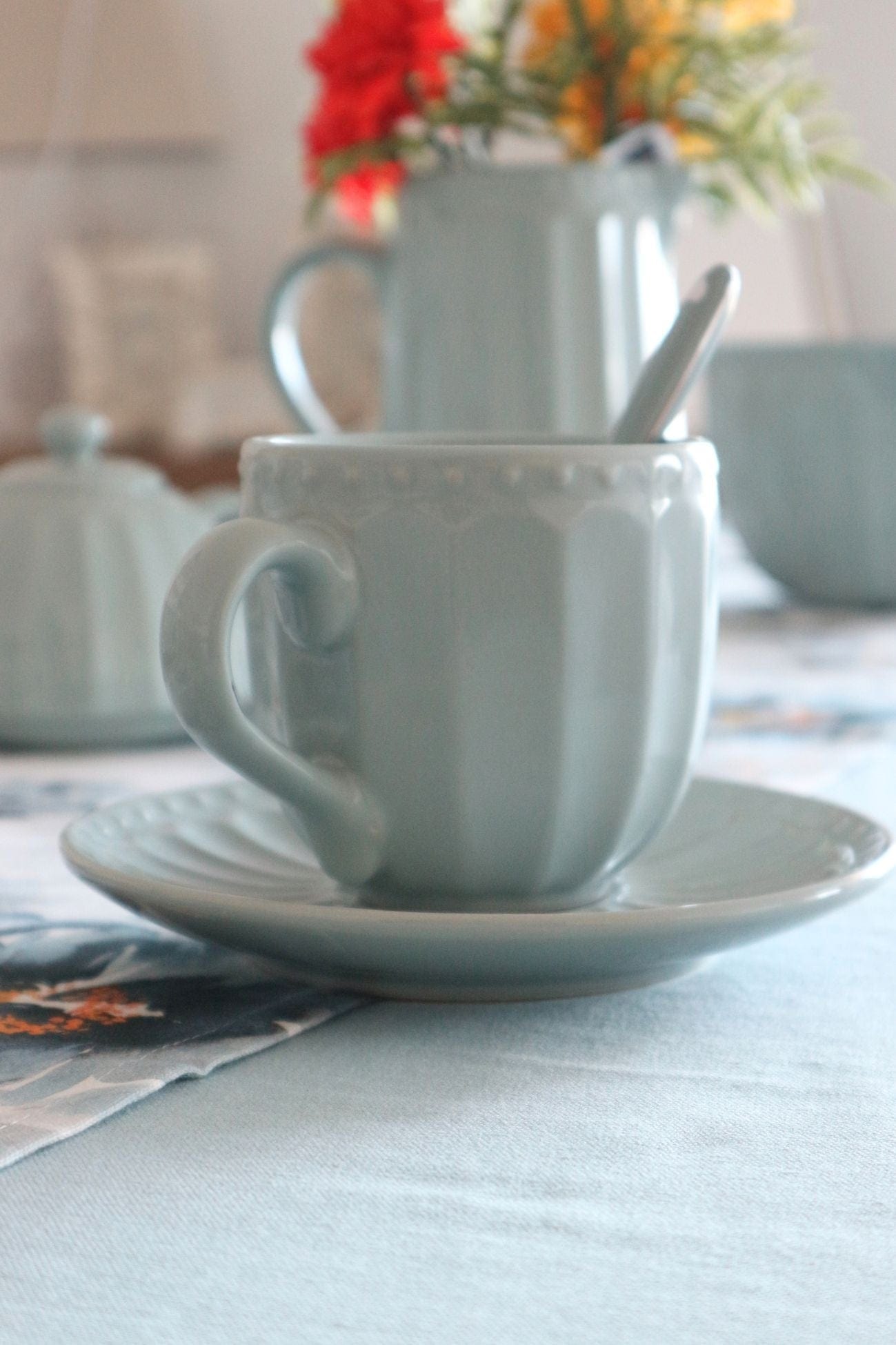 Nuvole di Stoffa Demetra Demetra - Tazza da tè con piattino color tiffany 310 ml | Nuvole di Stoffa