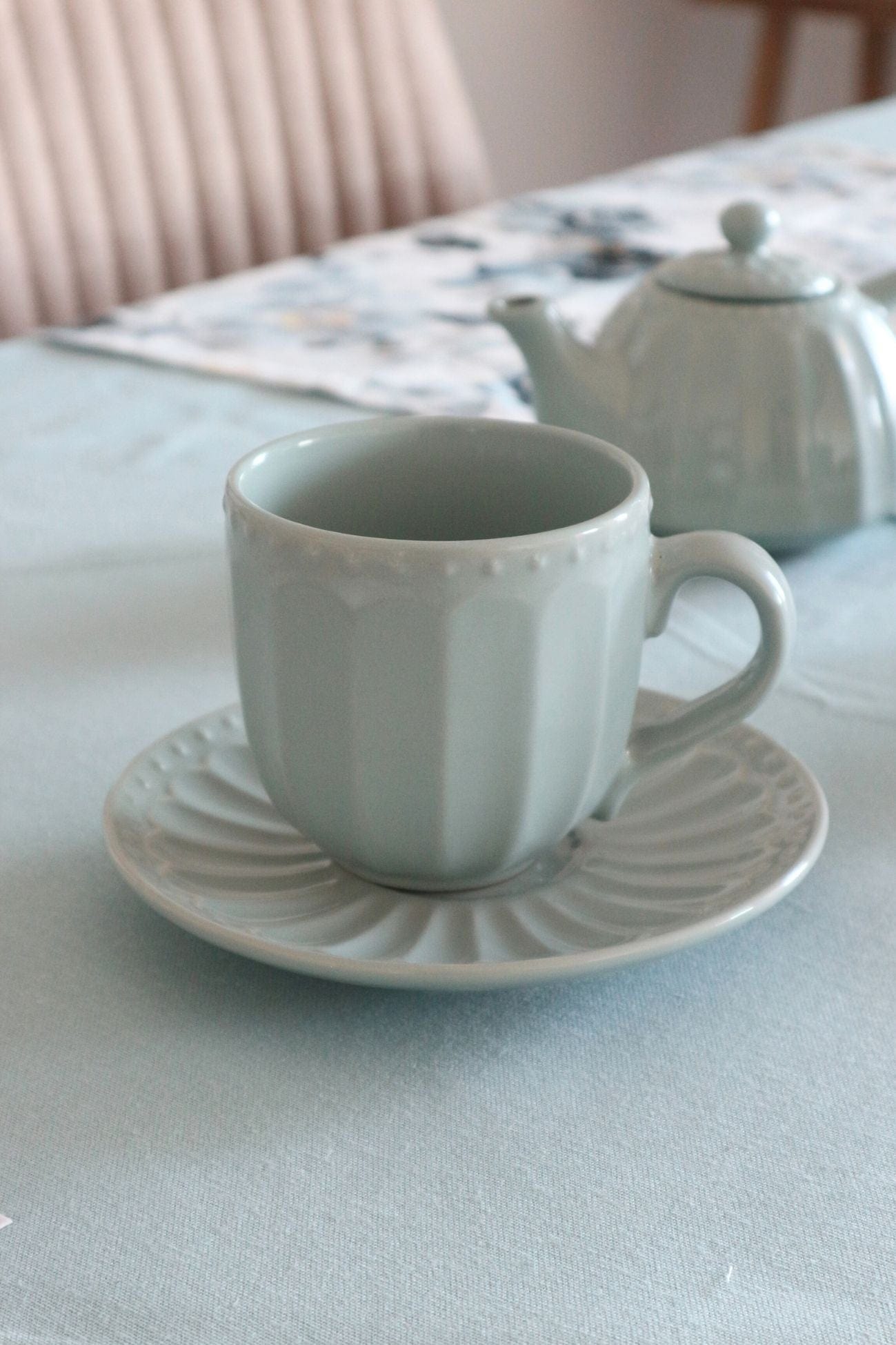 Nuvole di Stoffa Demetra Demetra - Tazza da tè con piattino color tiffany 310 ml | Nuvole di Stoffa