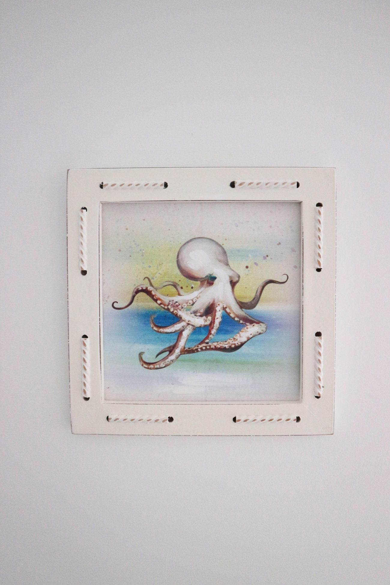 Nuvole di Stoffa Glauco Glauco - Quadretto quadrato in legno in stile costiero 33 cm | Nuvole di Stoffa