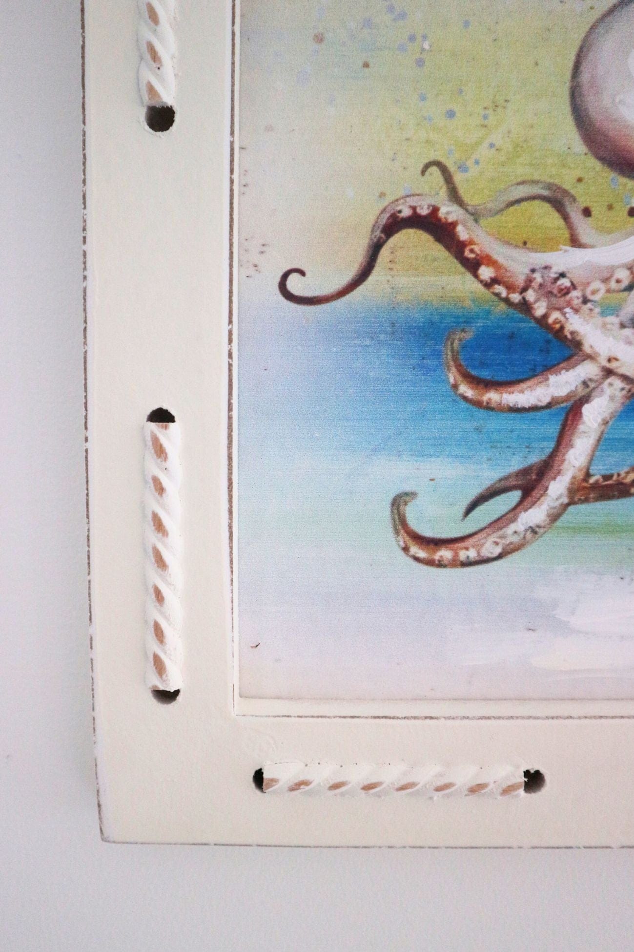 Nuvole di Stoffa Glauco Glauco - Quadretto quadrato in legno in stile costiero 33 cm | Nuvole di Stoffa