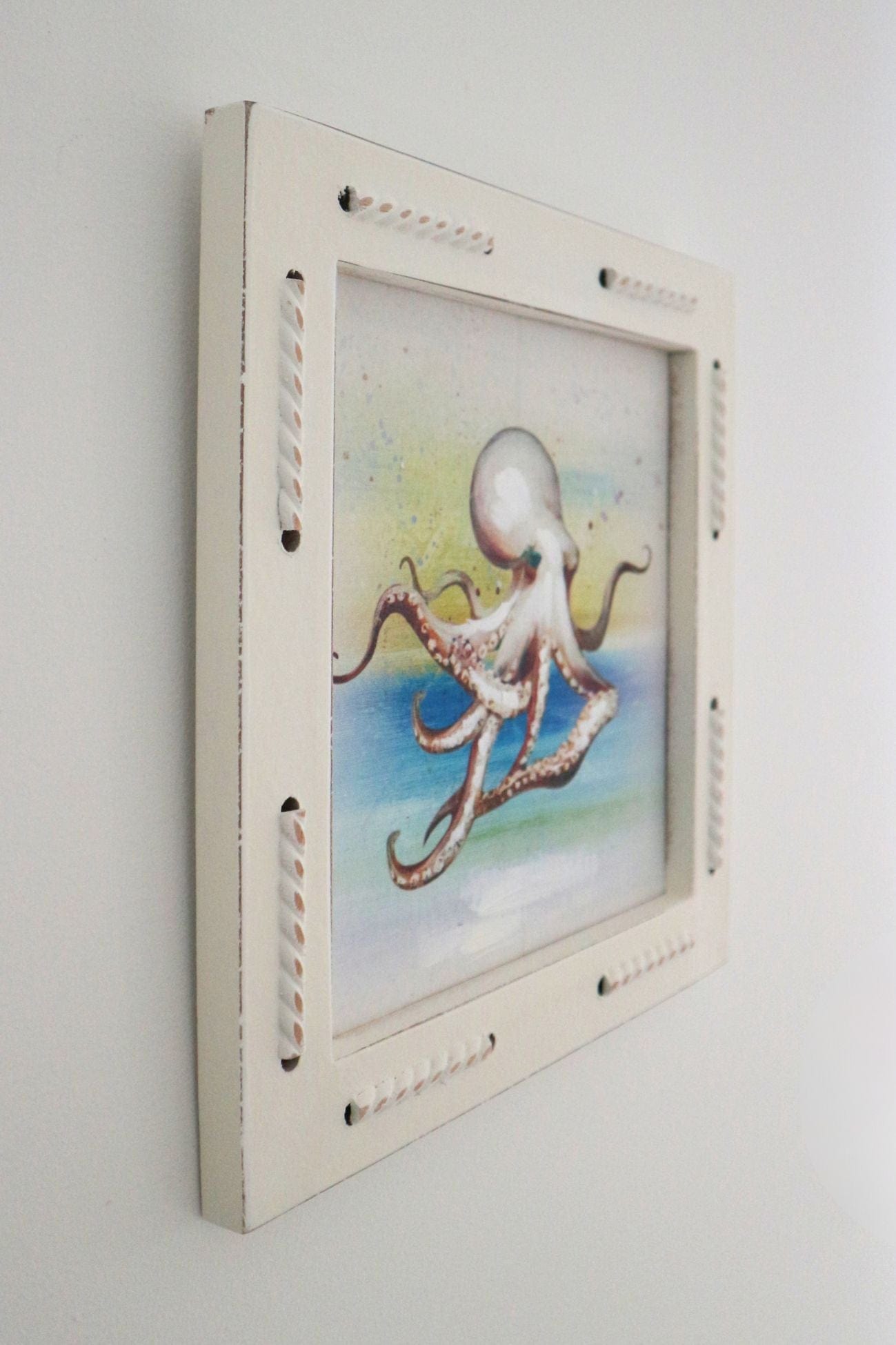 Nuvole di Stoffa Glauco Glauco - Quadretto quadrato in legno in stile costiero 33 cm | Nuvole di Stoffa