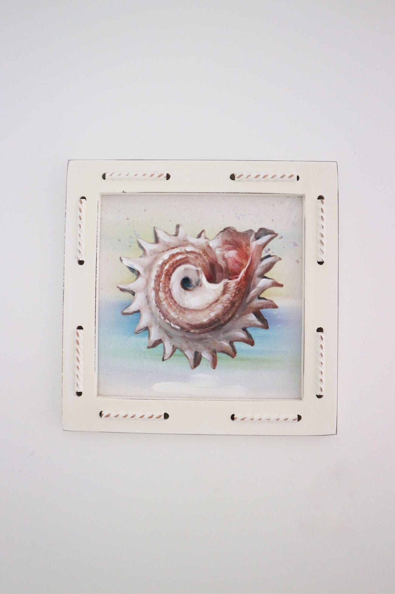 Nuvole di Stoffa Glauco Glauco - Quadretto quadrato in legno in stile costiero 33 cm | Nuvole di Stoffa