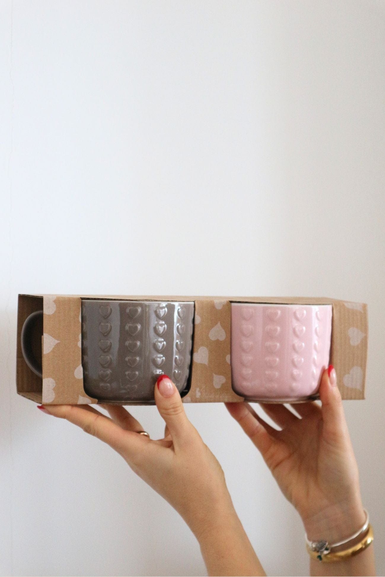 Nuvole di Stoffa Ice Cream Ice Cream - Set di 2 tazze con manico e cuoricini | Nuvole di Stoffa