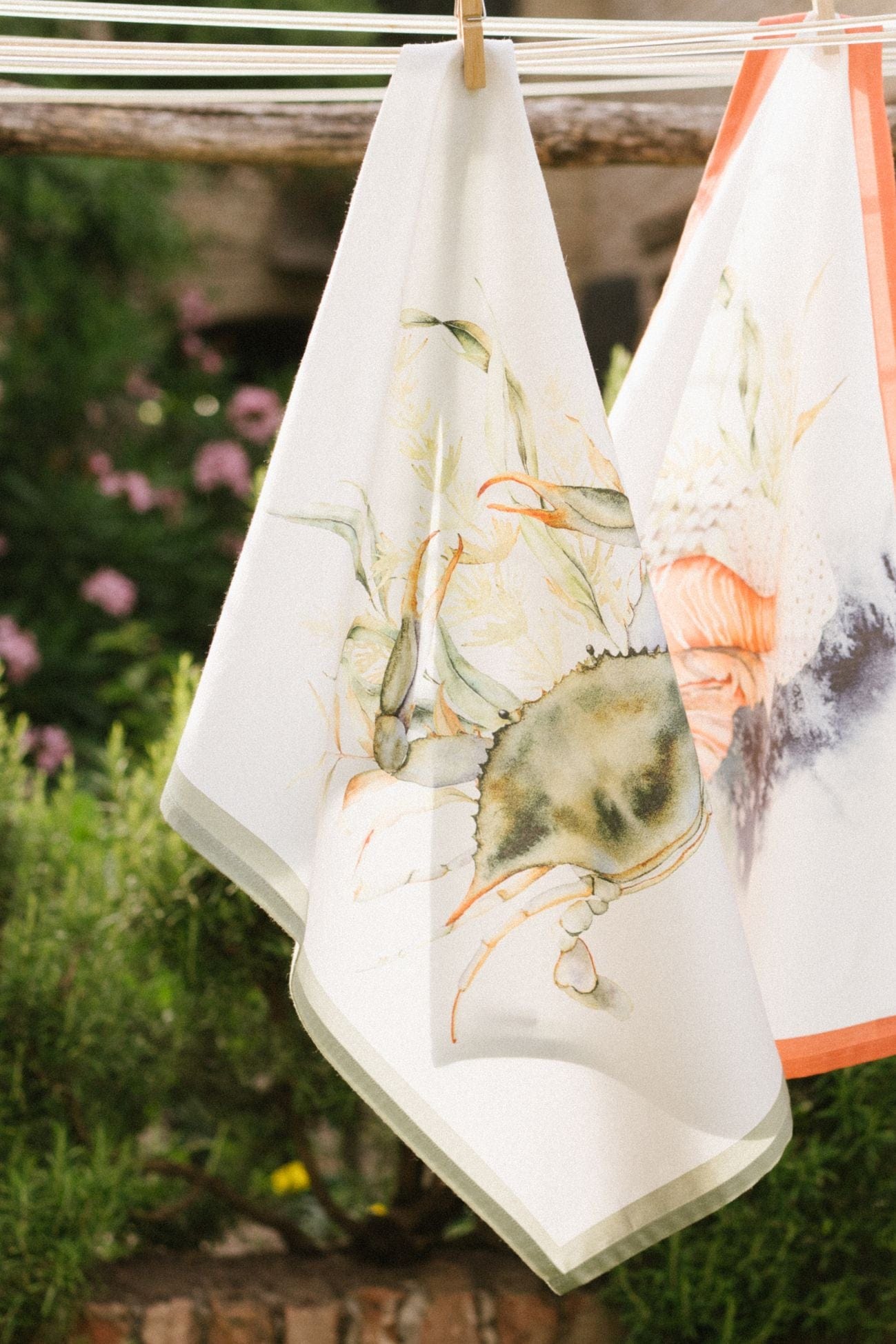 Nuvole di Stoffa Nautilus Nautilus - Canovaccio in cotone in stile marinaro con granchio | Nuvole di Stoffa