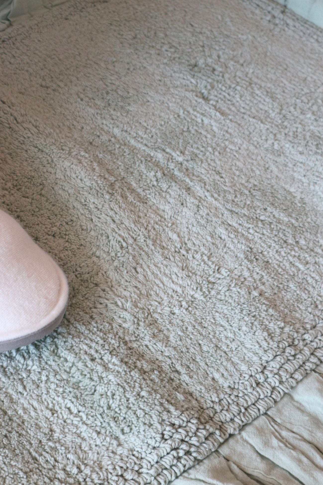 Nuvole di Stoffa Nuage Nuage - Tappeto in cotone verde rettangolare con frange | Nuvole di Stoffa