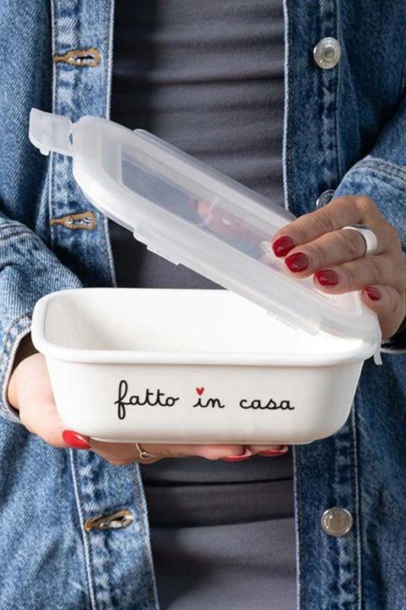 Simple Day Fatto In Casa Fatto In Casa - Contenitore in gres con decoro Fatto in casa - tg. M | Simple Day