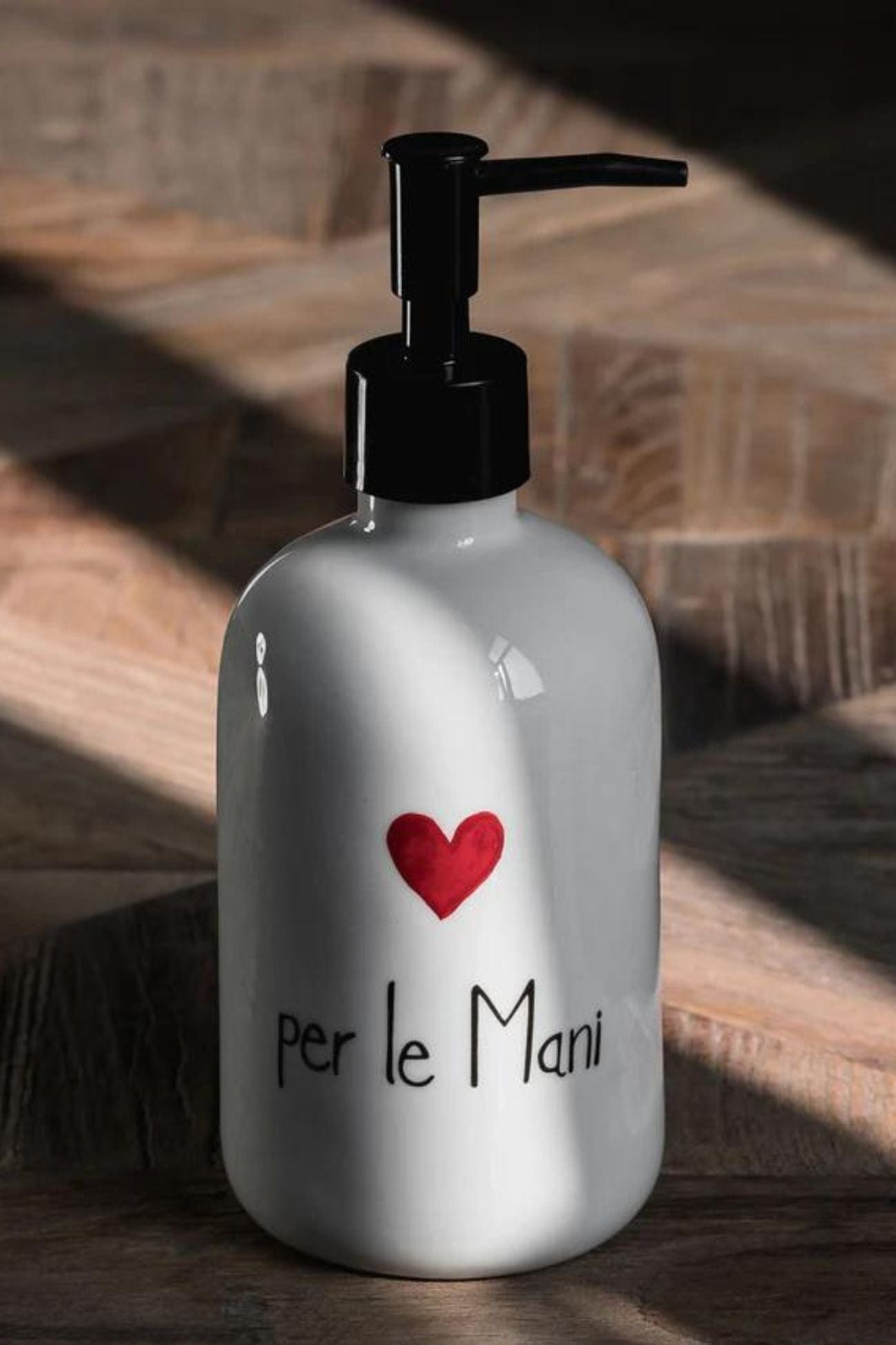 Simple Day Per Le Mani Per Le Mani - Dosatore di sapone bianco con decoro Per le mani | Simple Day