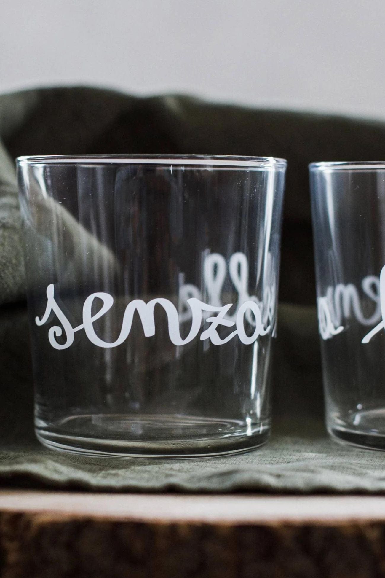 Simple Day Senza Bolle Senza Bolle - Bicchiere in vetro temperato con decori serigrafati 370ml | Simple Day