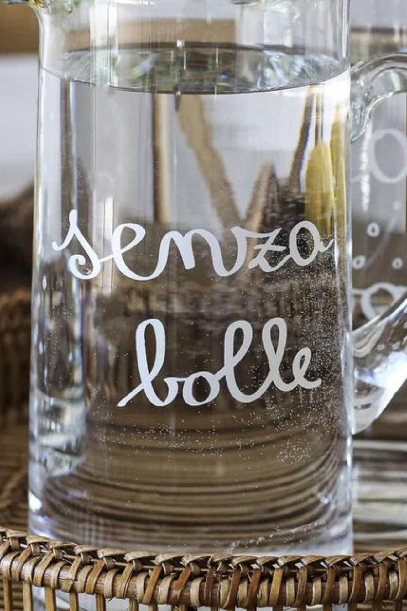 Simple Day Senza Bolle Senza Bolle - Brocca in vetro con decoro Senza bolle 1.2L | Simple Day